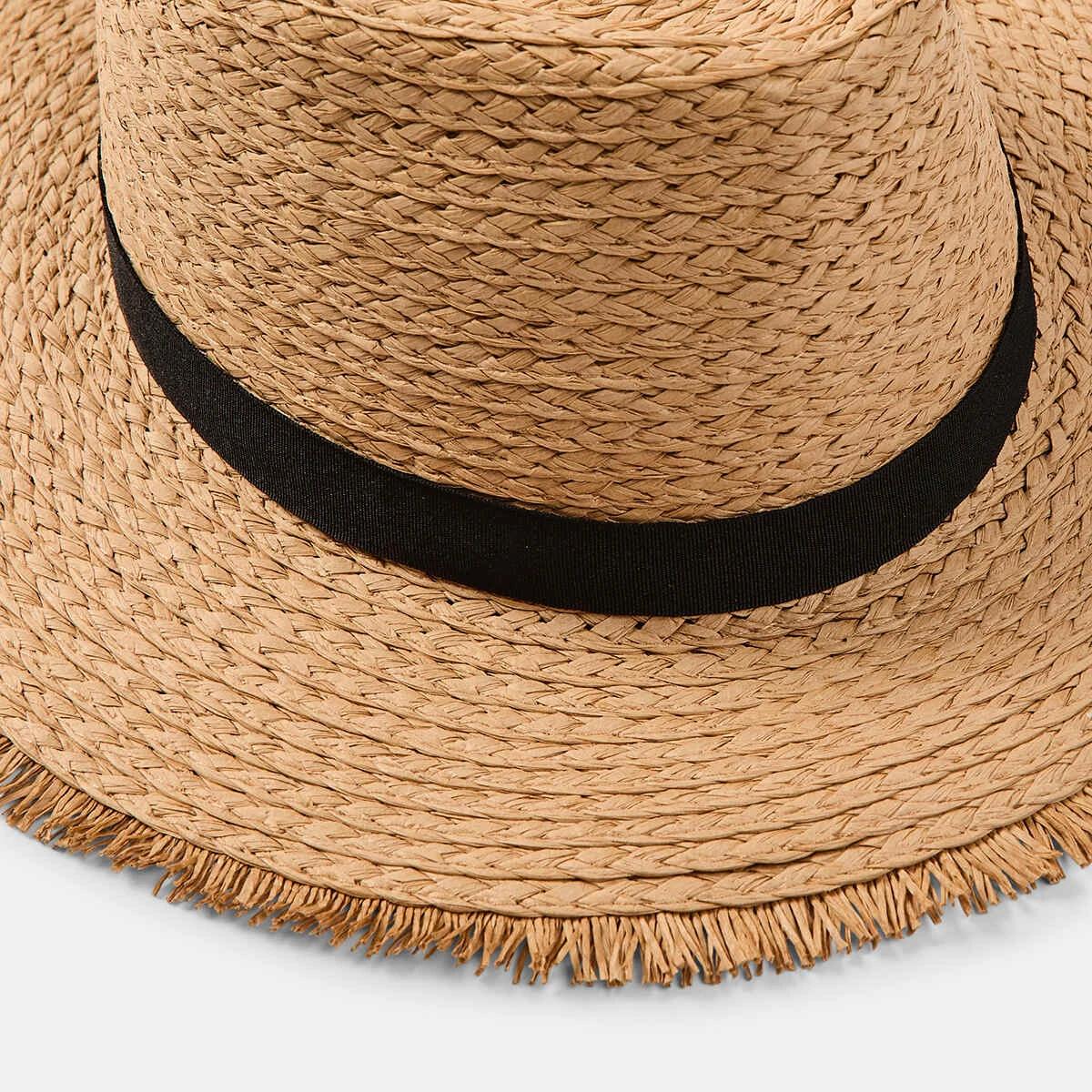 2 Fray Edge Fedora Hat Natural, 2 of 4