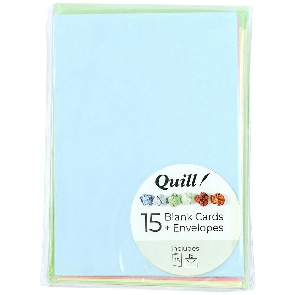 1 Quill A6 Cards and Envelopes Pastel 15 Pack, 1 of 4