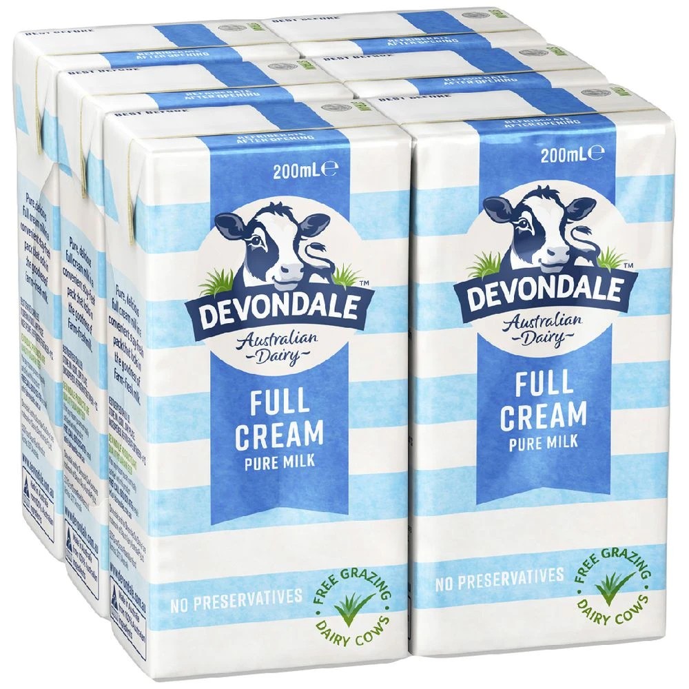 1 Devondale Full Cream UHT Milk 200mL 6 Pack, 1 of 3