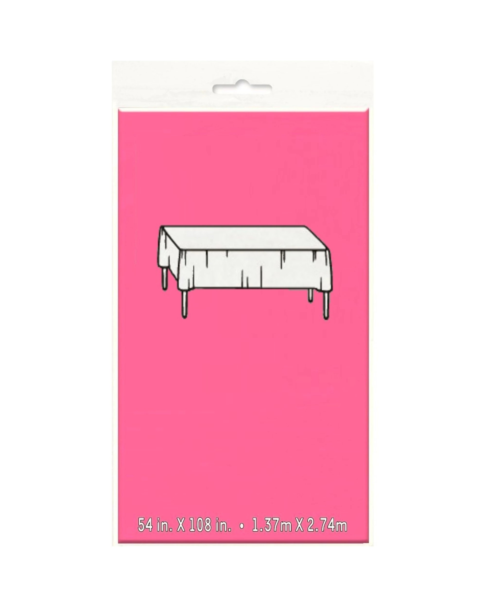 2 Unique Hot Pink Rectangular Plastic Tablecloth - Hot Pink, 2 of 2