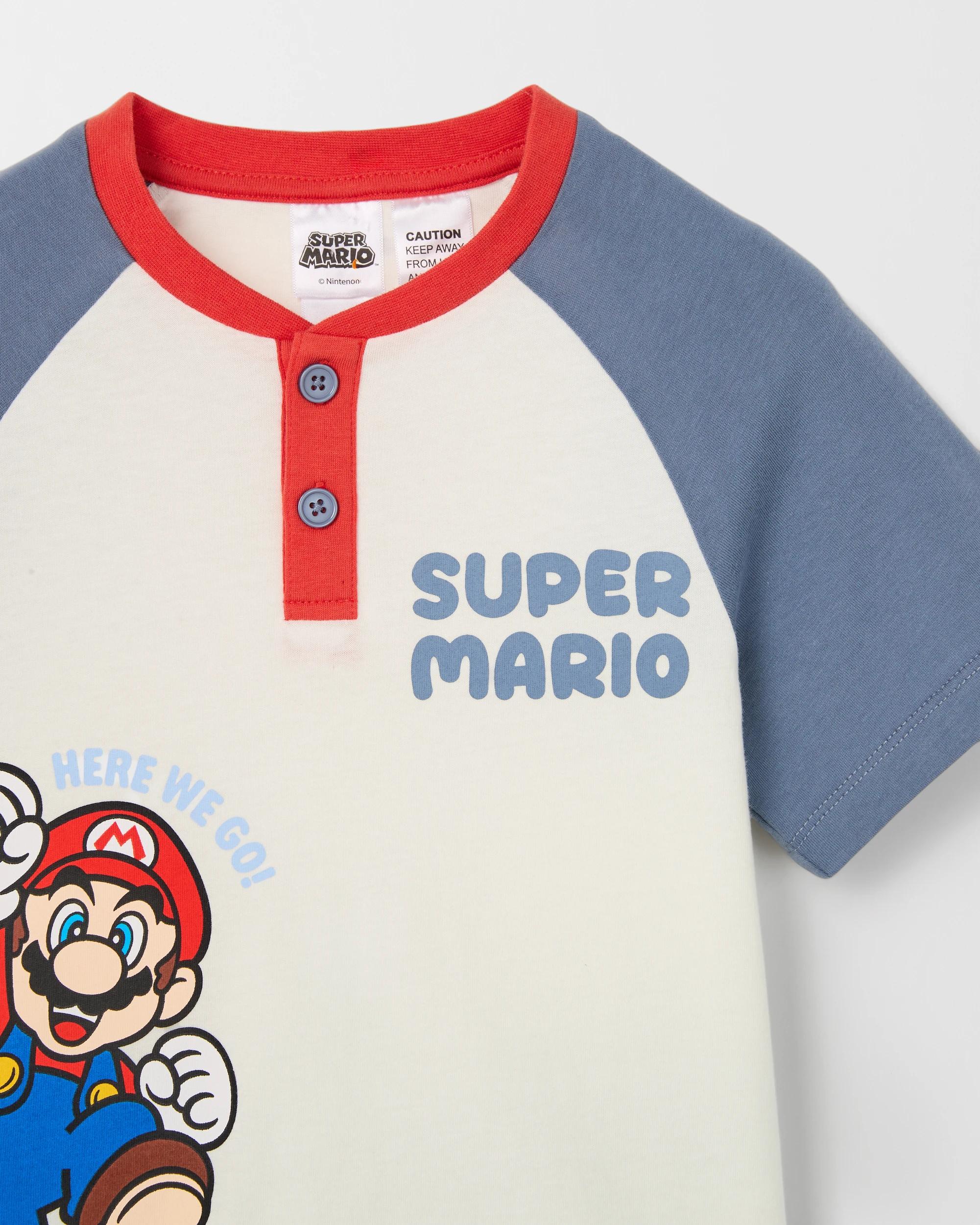 7 Super Mario Australian Cotton Younger Boys Pyjama Set MULTI MARIO, 7 of 8