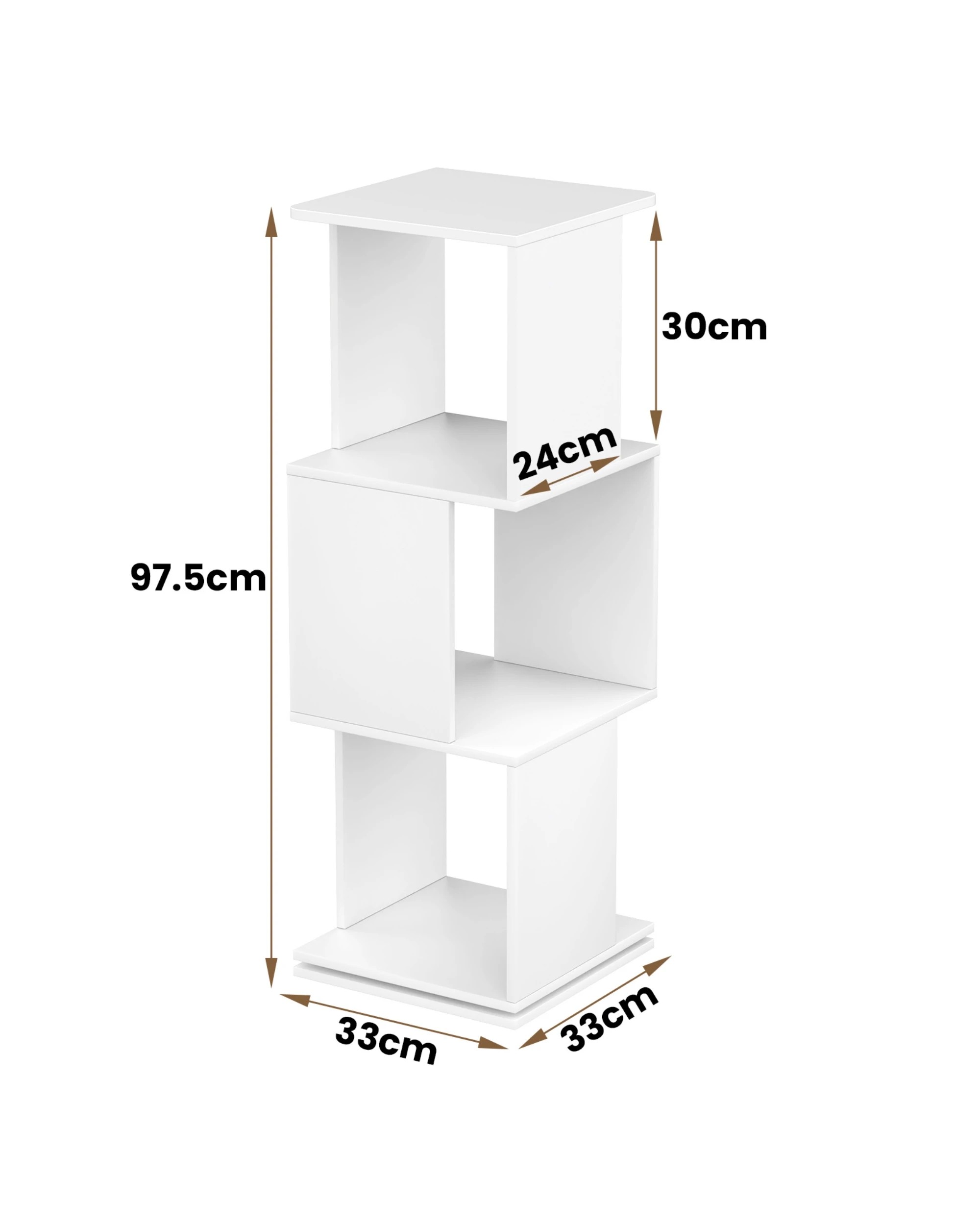 2 Advwin 3-Tier Rotating Bookshelf 360 Swivel Display Rack Corner Bookcase Cabinet, 2 of 7