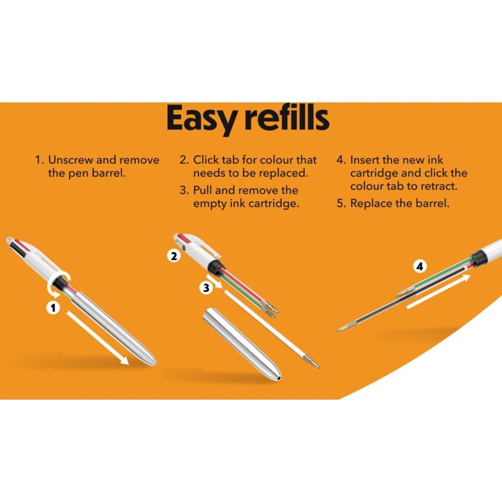 7 Bic 4-Colour Ballpoint Pen Pearl 3 Pack, 7 of 7