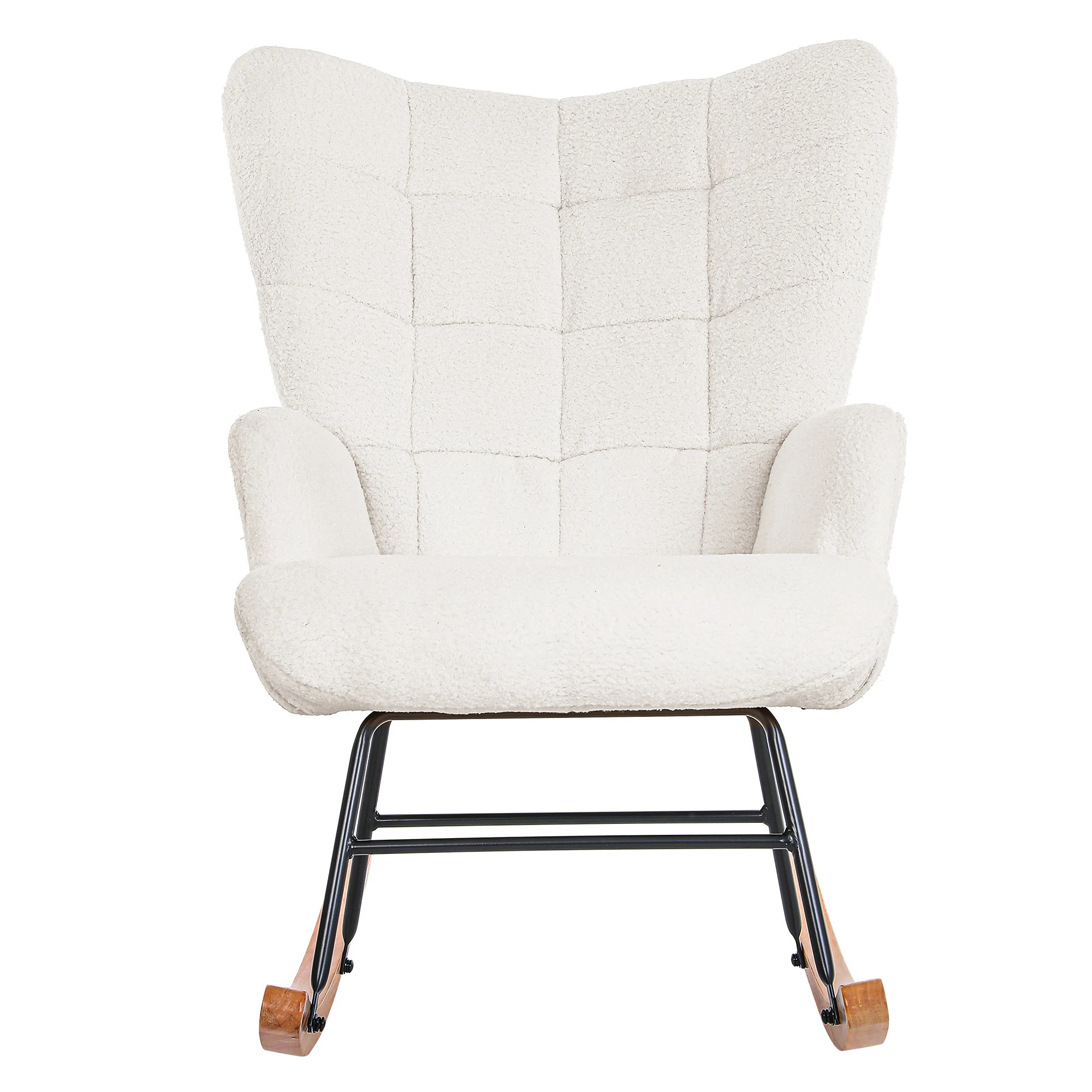 2 Levede Rocking Chair Boucle Armchair - Beige, 2 of 4