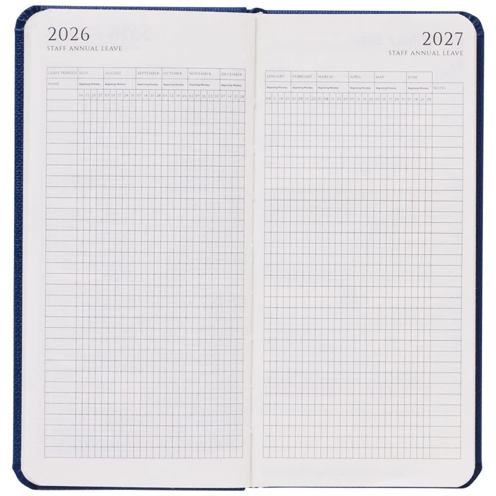 5 J.Burrows Slim Week to View Textured FY26/27 Diary Navy, 5 of 6