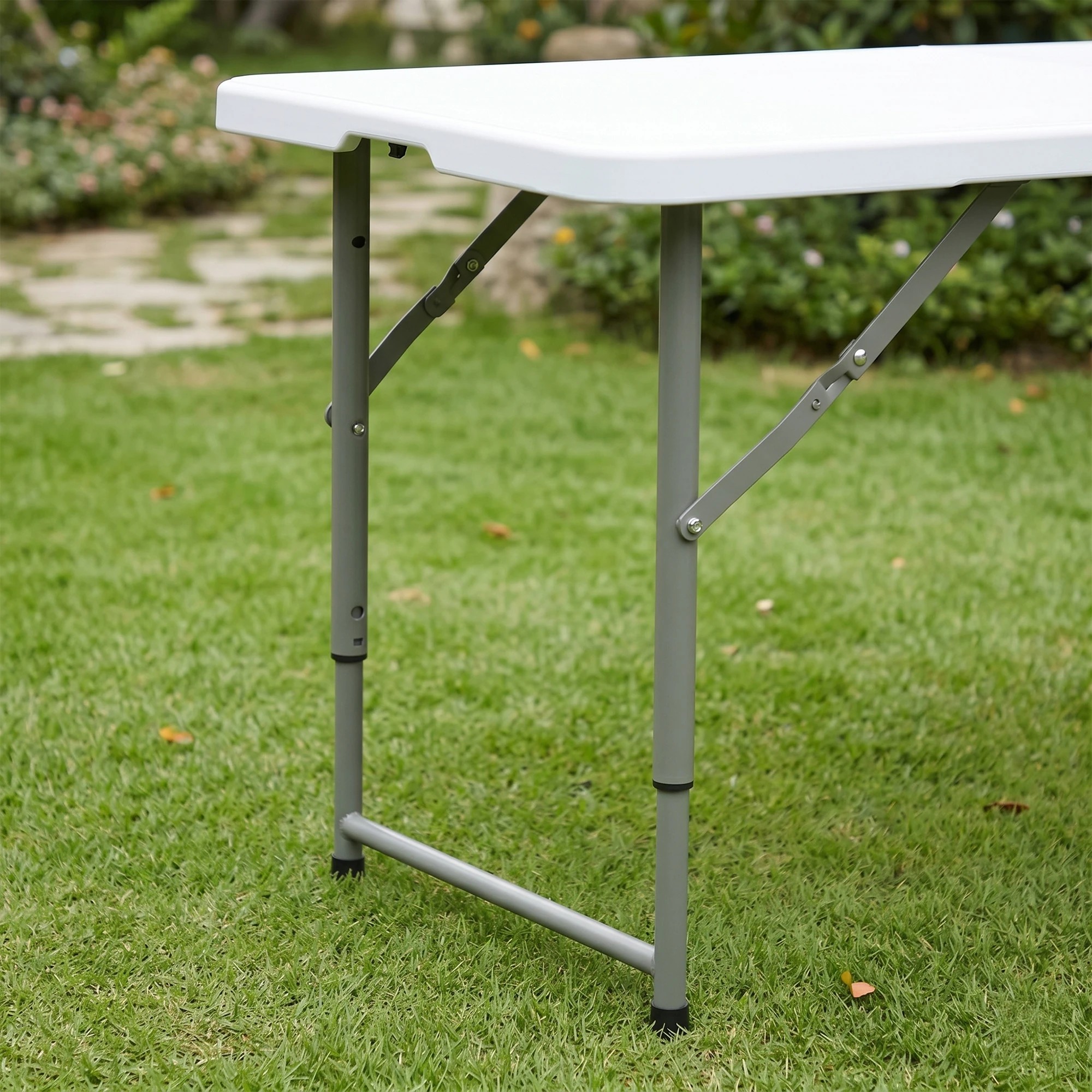 7 Gardeon 123cm Folding Table Portable Fold - White, 7 of 10