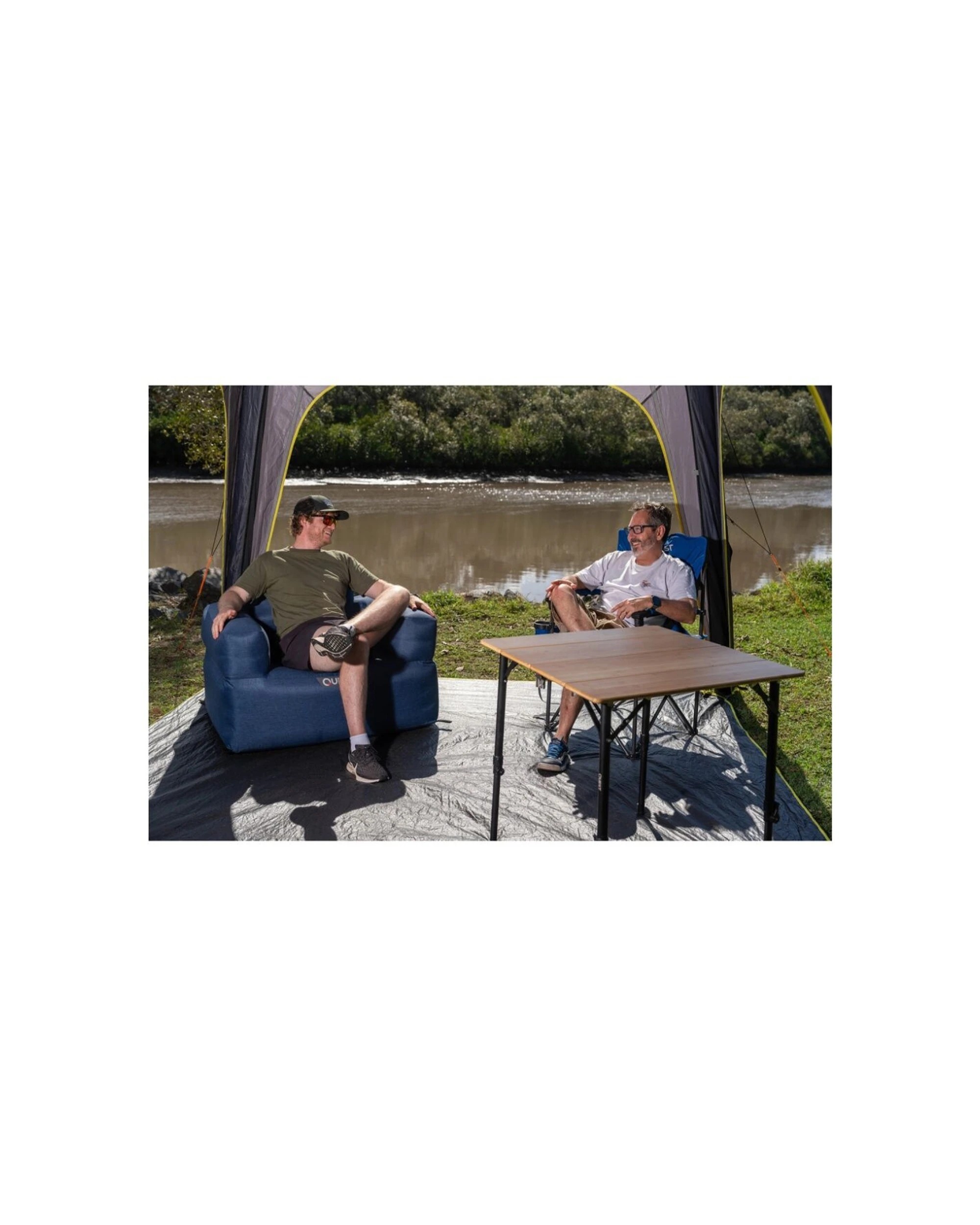 3 Quest Outdoors Folding Camping Table Bamboo Adjustable Bottle Opener - Brown, 3 of 9