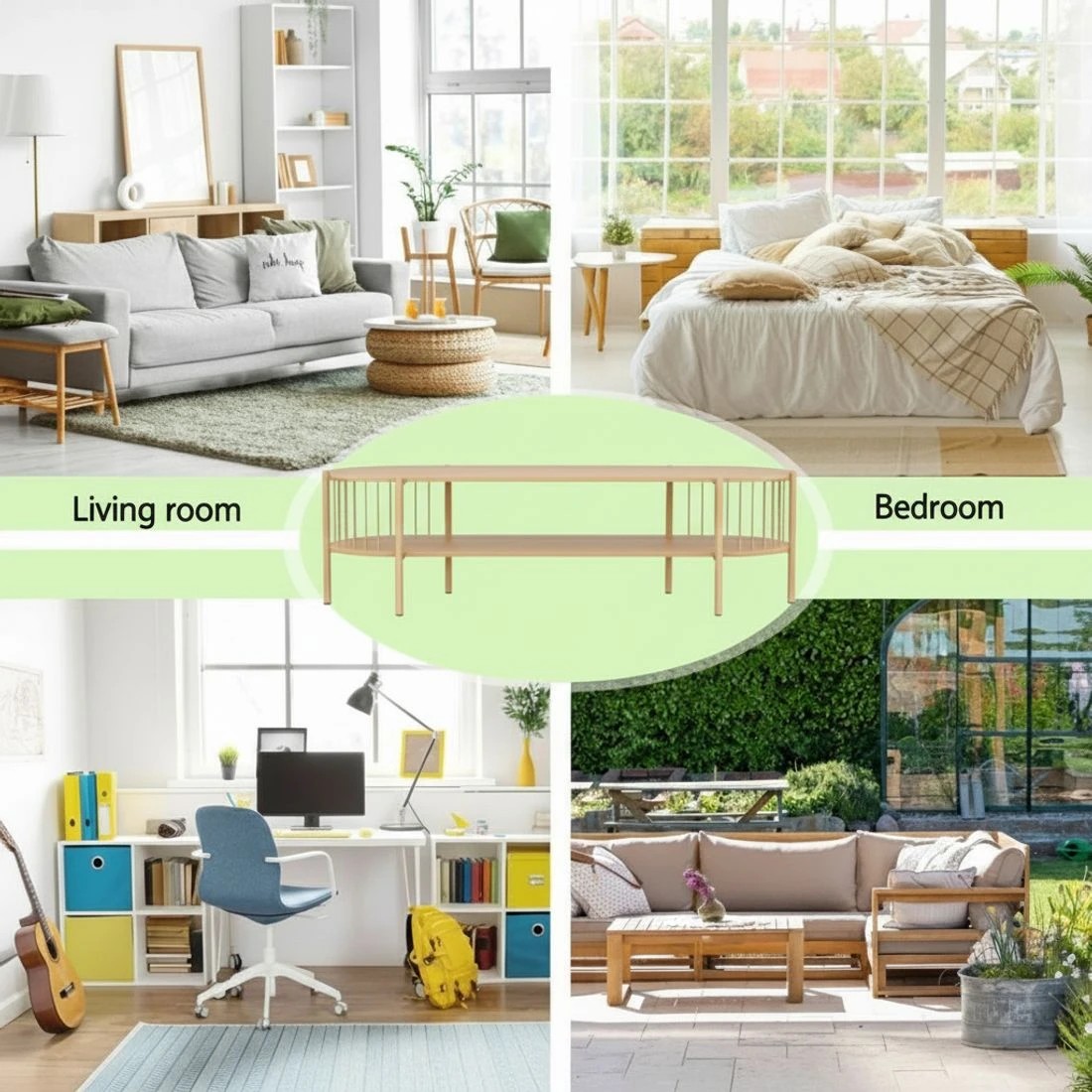 6 Artiss TV Unit Entertainment Unit Storage Shelf 148cm - Natural, 6 of 8