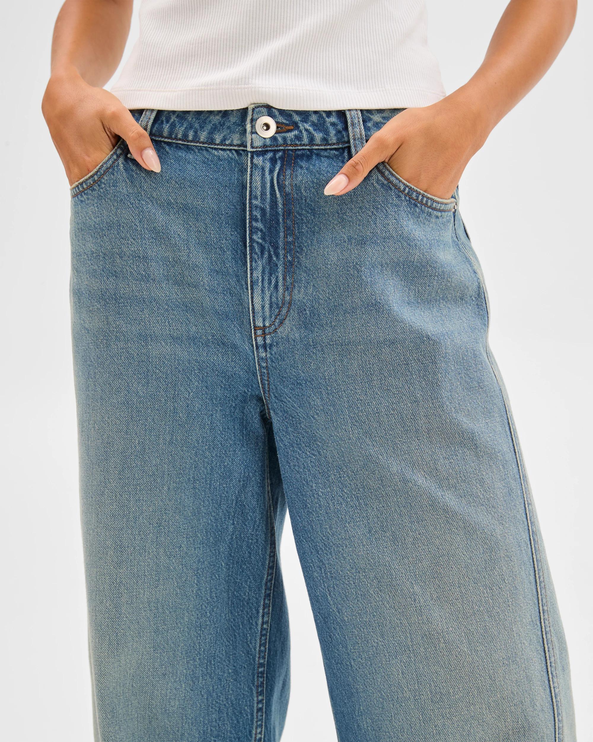 6 Lily Loves Barrel Leg Denim Jeans OKINAWA BLUE, 6 of 8