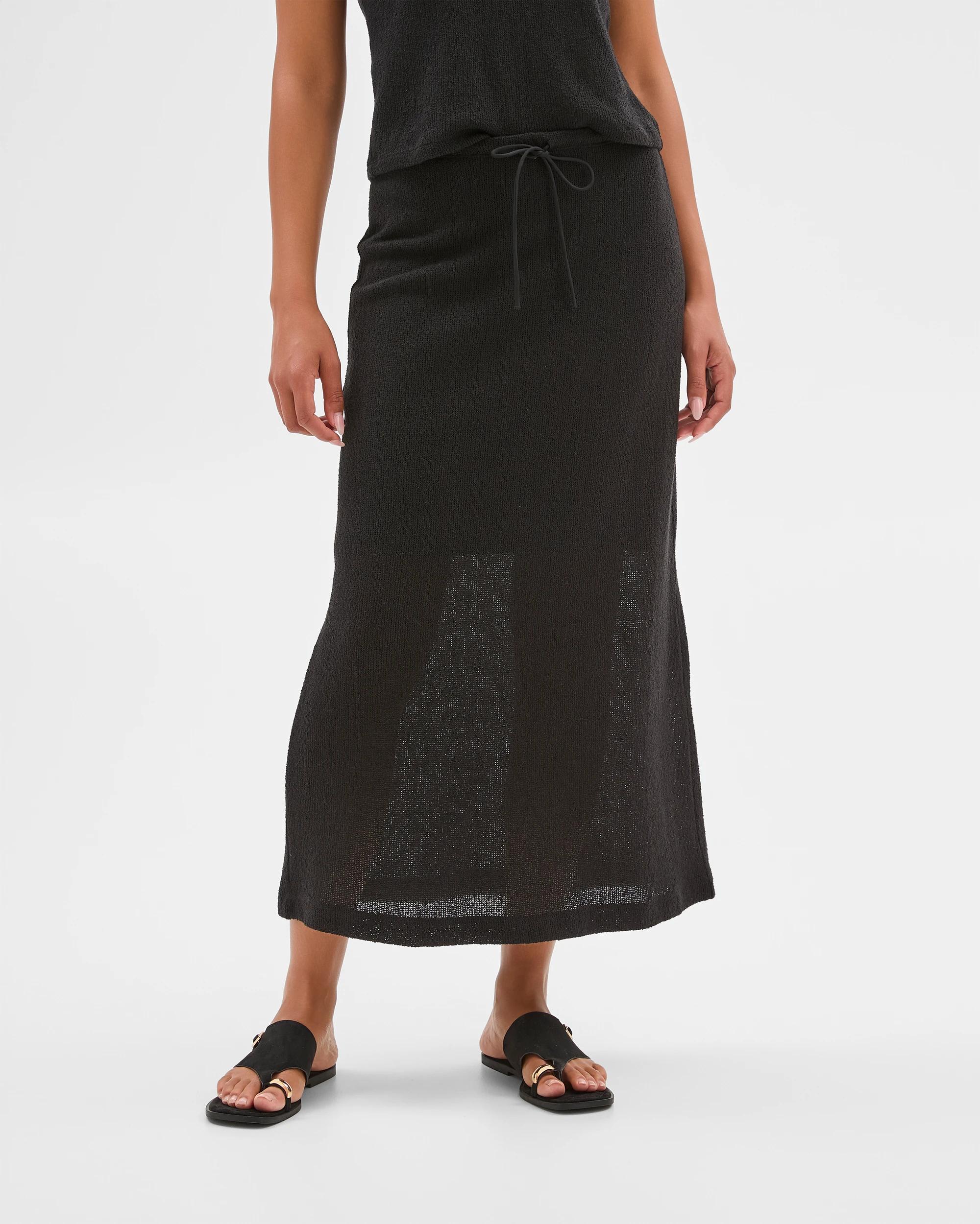 2 Target Textured Midi Skirt BLACK, 2 of 6