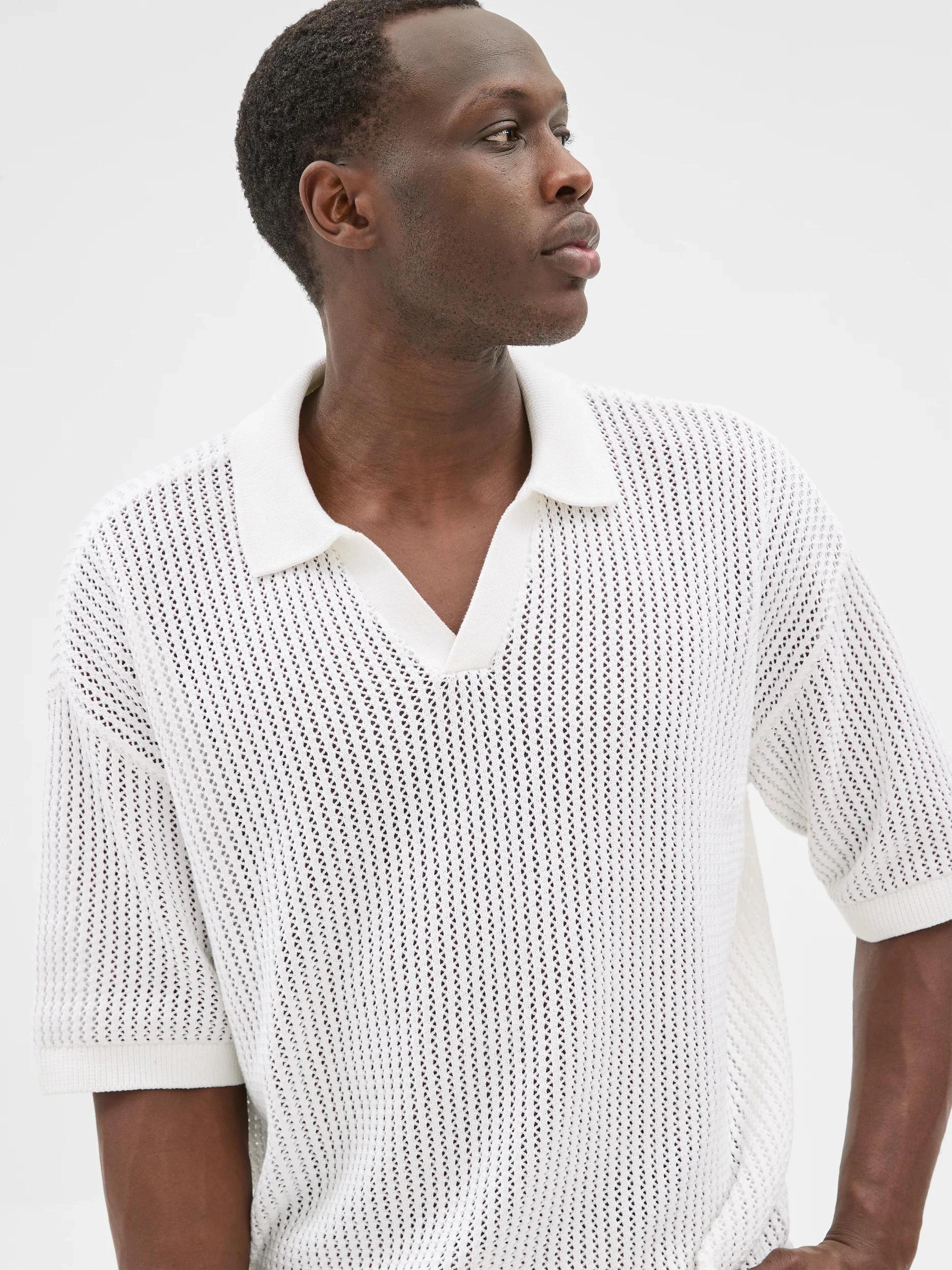 5 Australian Cotton Knit Polo Top - Commons WHITE, 5 of 7