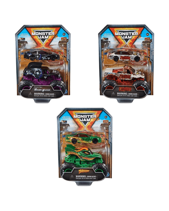 Monster Jam 1:64 Scale Truck and Race Car Set - Asso