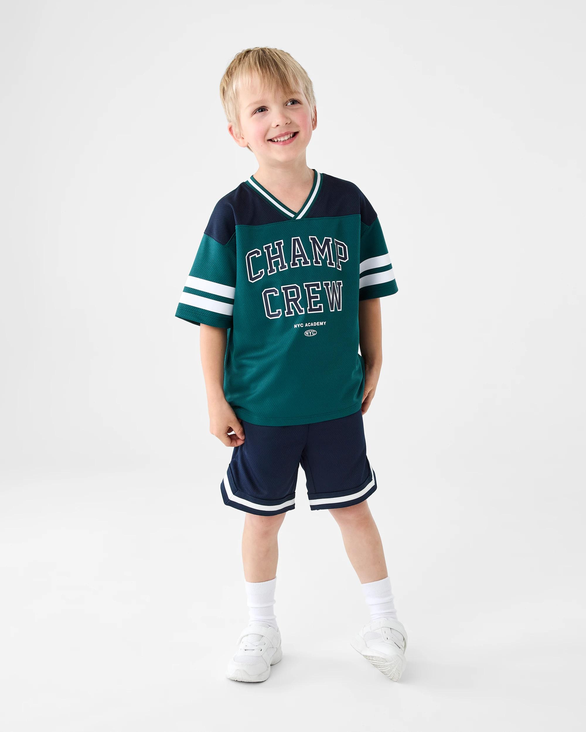 5 Oversized Sport Jersey Top Grn Varsit, 5 of 6
