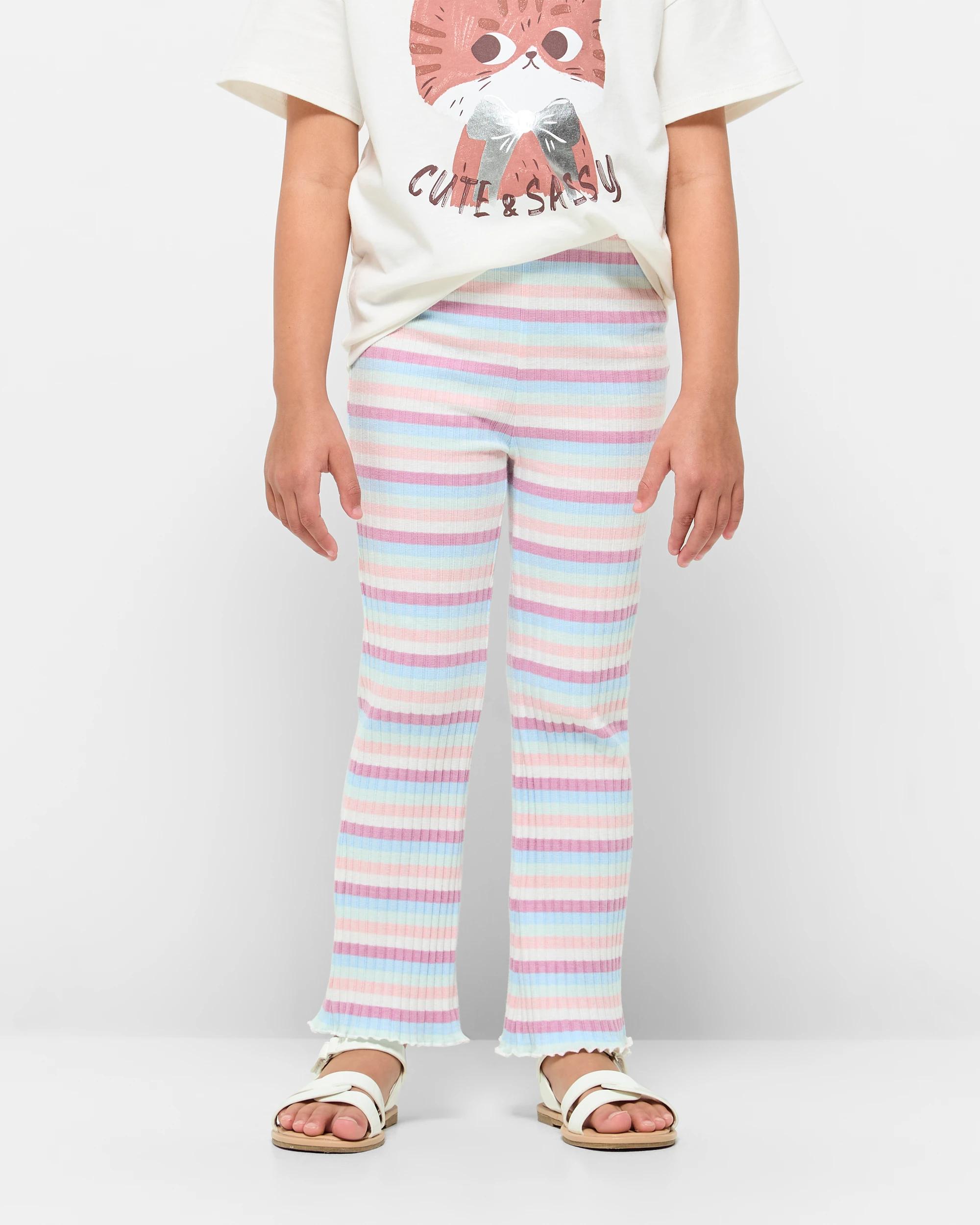 1 Target Australian Cotton Rib Flare Leggings MULTI STRIPE, 1 of 5