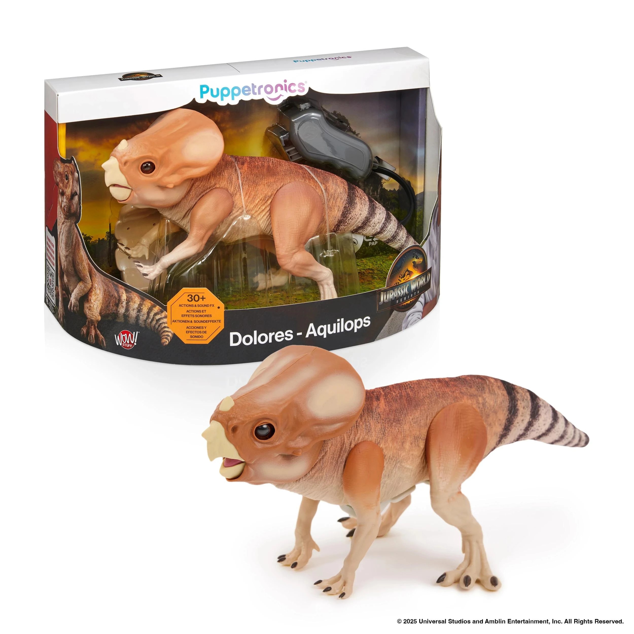 1 Jurassic World Rebirth Aquilops Dolores Deluxe Puppetronics Interactive Dinosaur Toy - Multi, 1 of 9