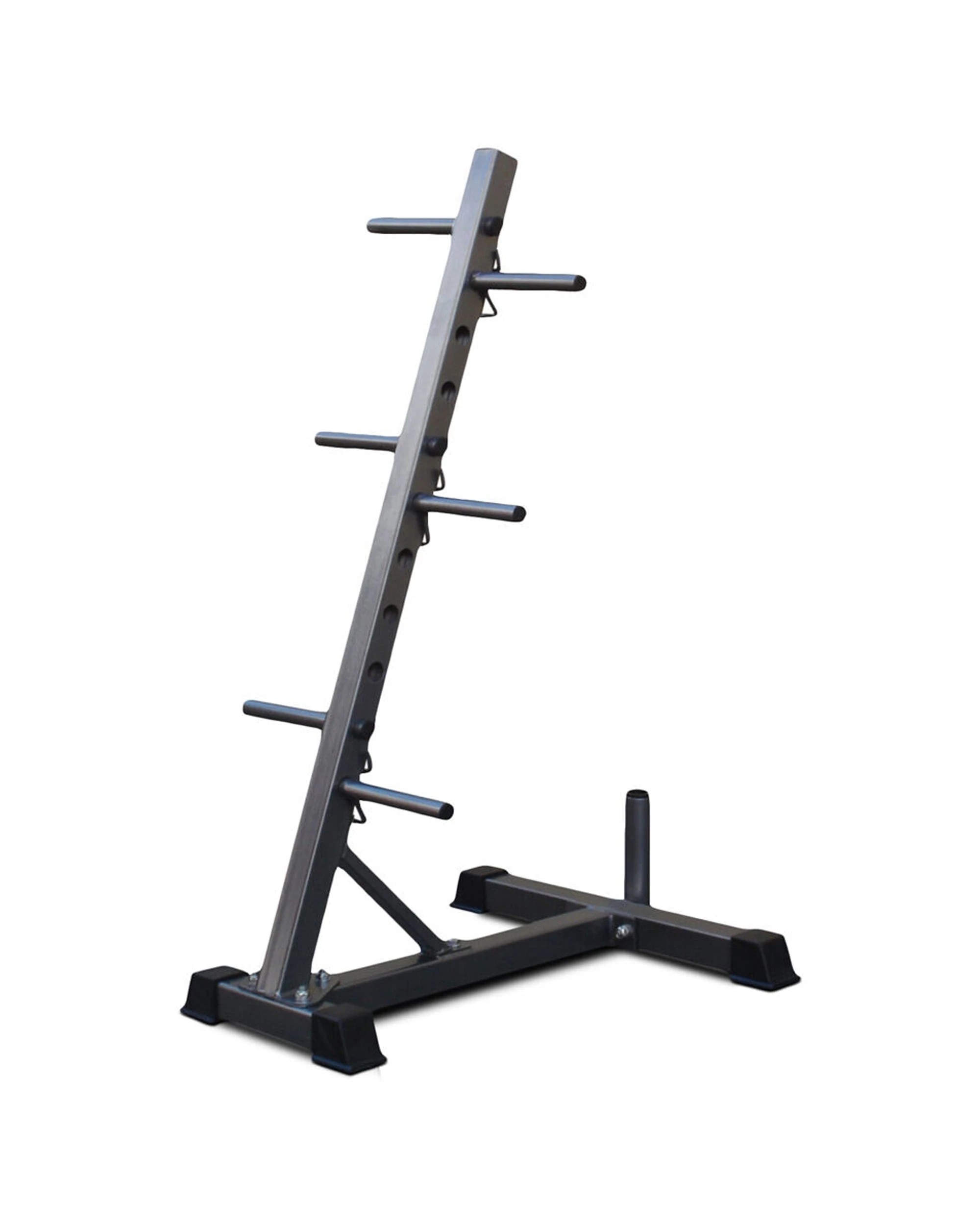 1 BODYWORX Standard Weight Plate Tree Rack With Bar Holder Steel 73x70x113cm - Black, 1 of 1