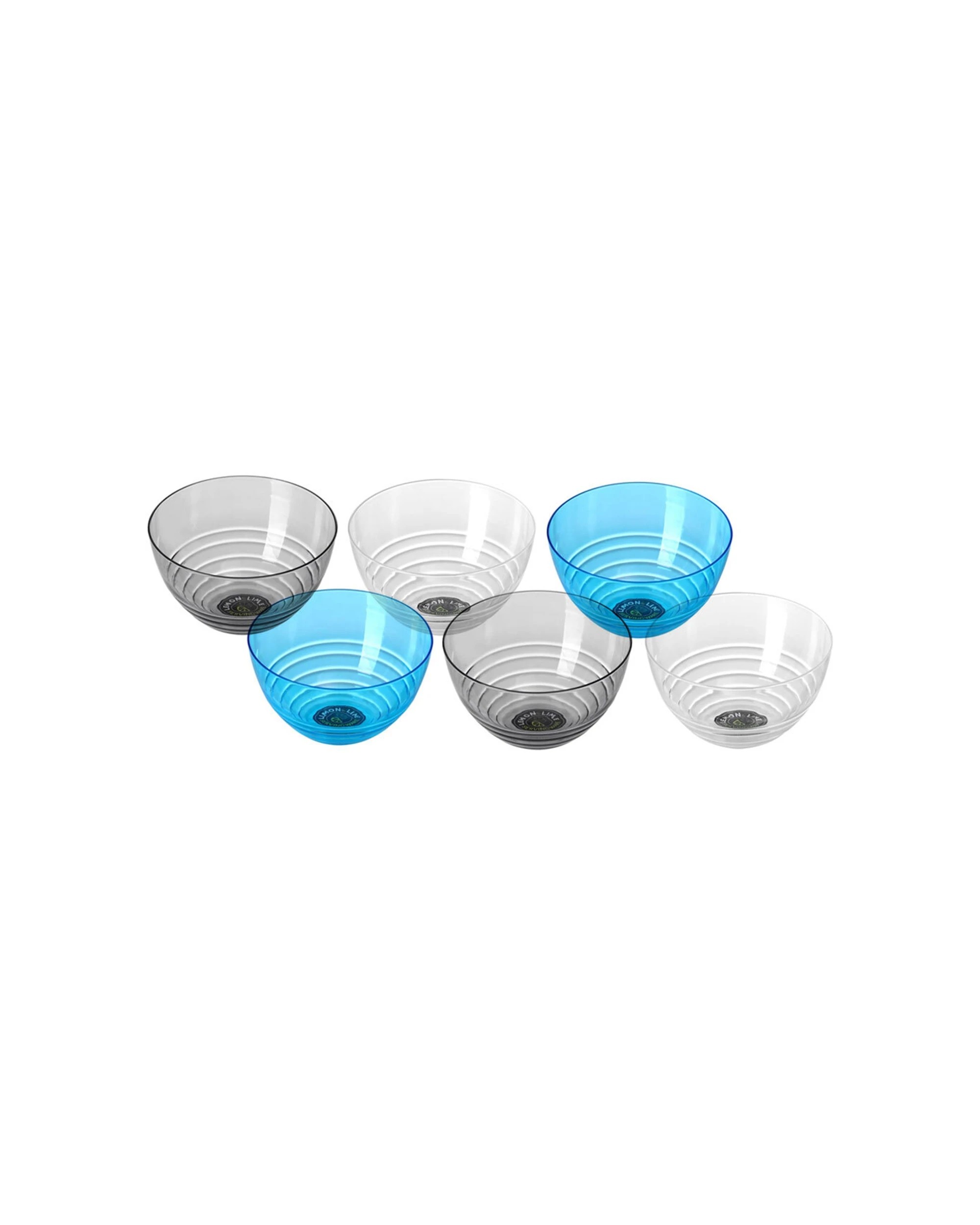 1 Lemon & Lime 6pk 14cm Wave Deco Serving Bowls Set - Multi, 1 of 8