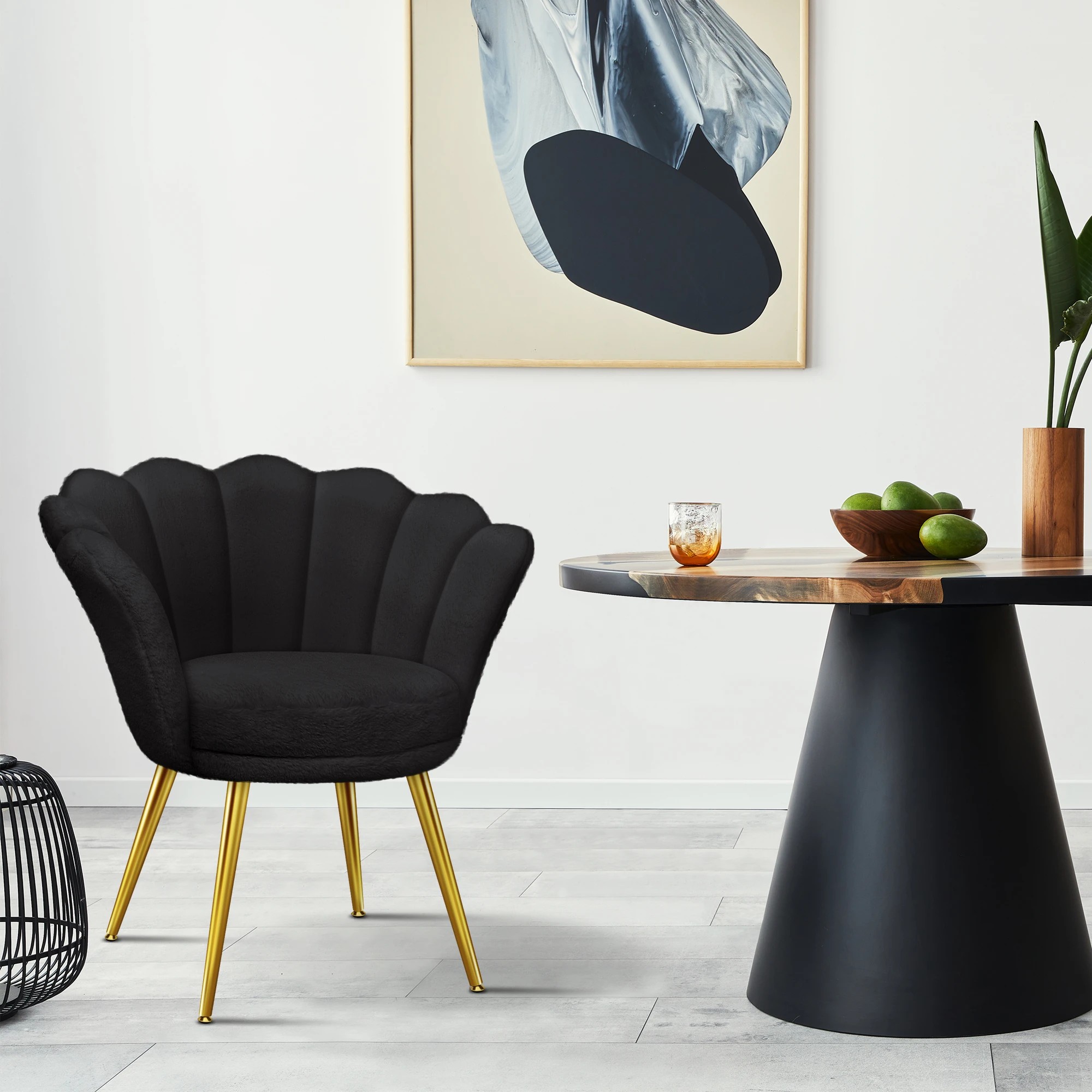 3 Alfordson Armchair Lounge Chair Plush Accent Chair Upholstered Sofa Couch - Black, 3 of 9