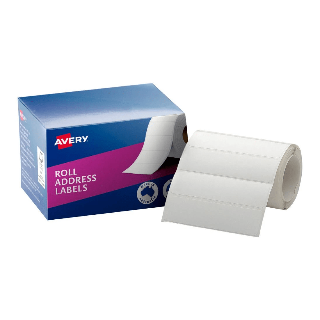 1 Avery Roll Address Labels 89 x 24mm White 250 Pack, 1 of 2