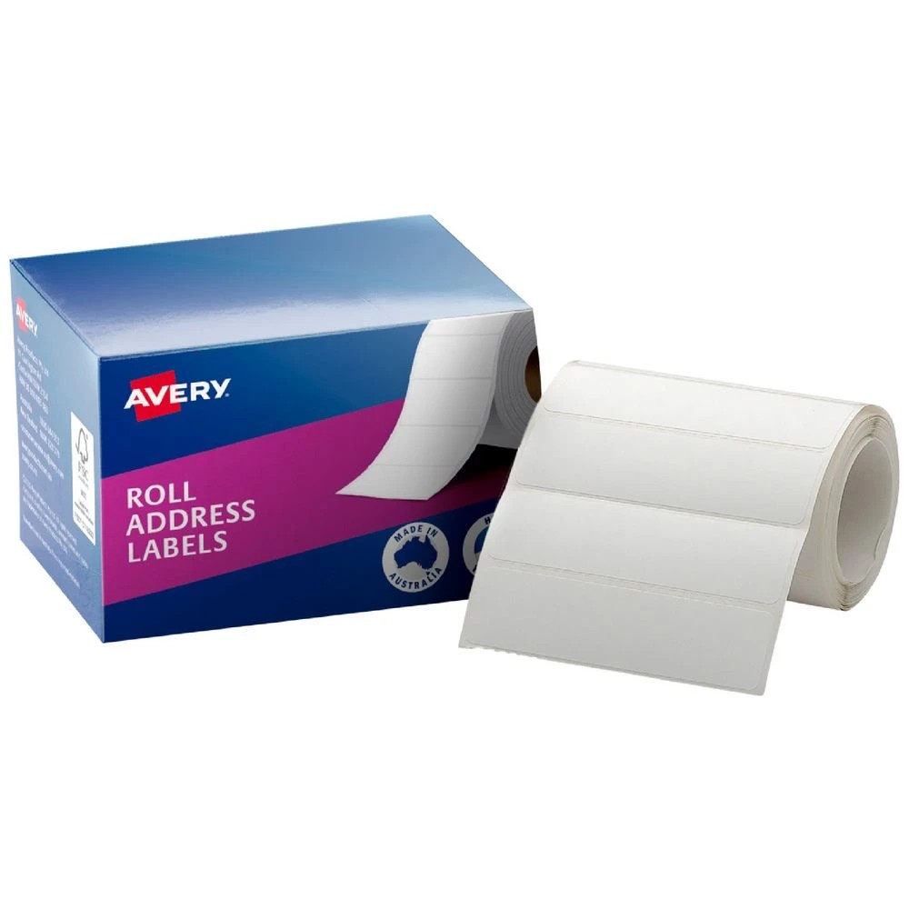 1 Avery Roll Address Labels 89 x 24mm White 250 Pack, 1 of 2