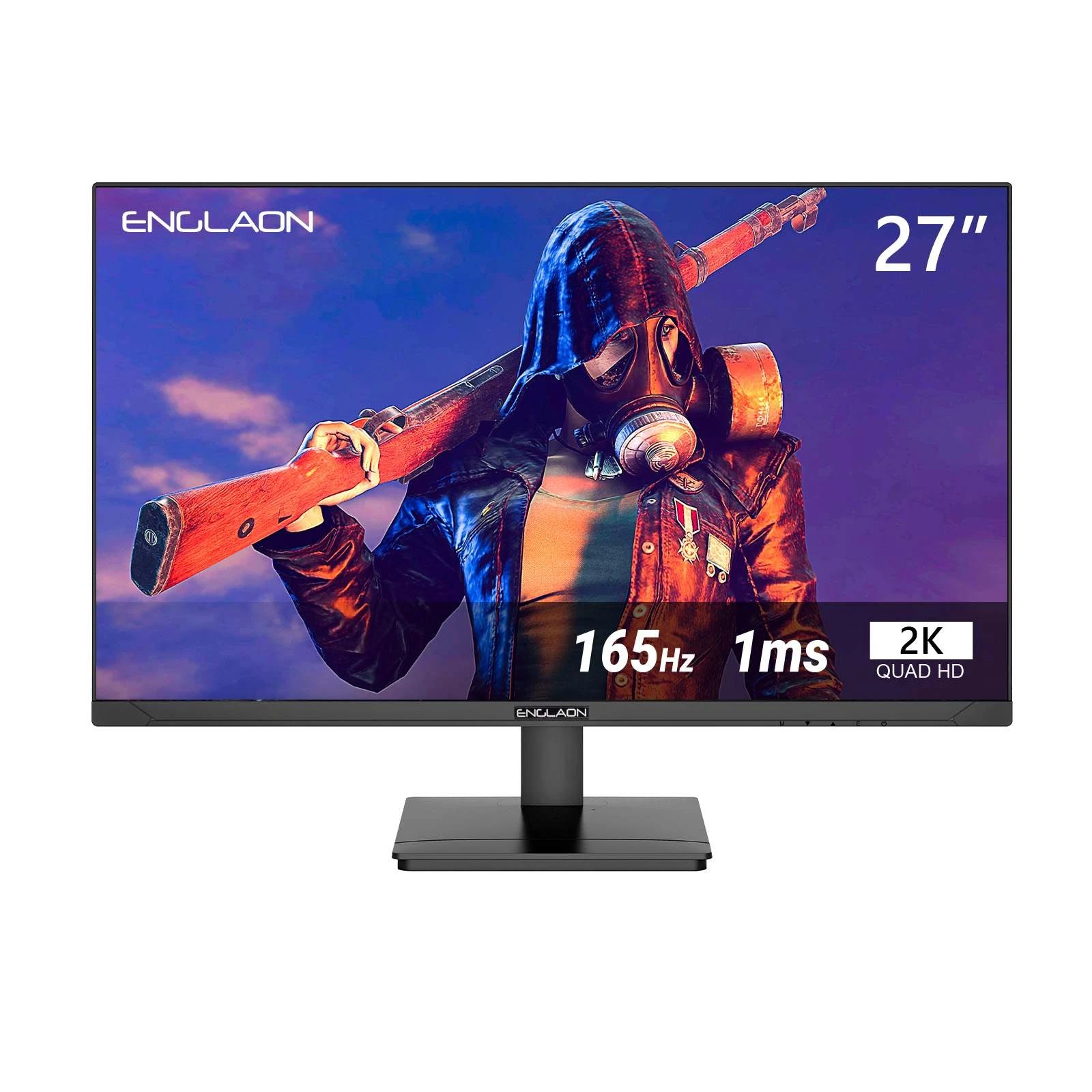 1 ENGLAON 27″ QHD 165Hz 1ms Frameless AMD FreeSync Height Adjustable Gaming Monitor with RGB light - Black, 1 of 7