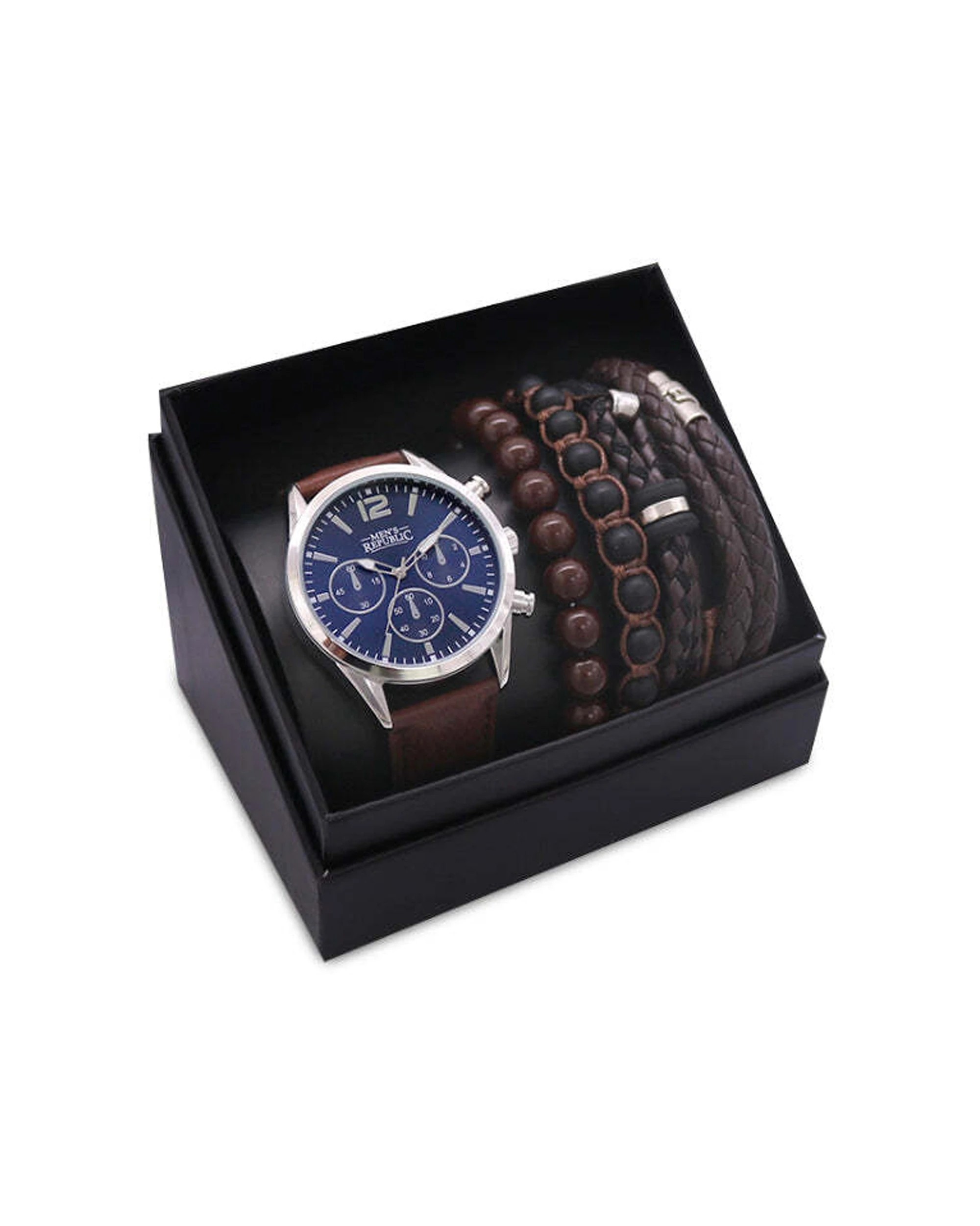 1 Mens Republic Watch Set With 4 Bracelets Bands - Multi, 1 of 7