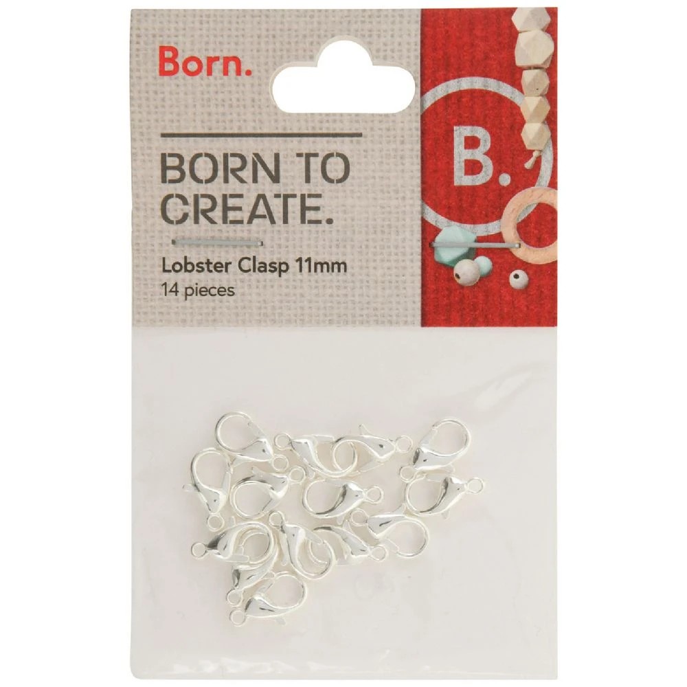 1 Born Lobster Clasps 11mm Silver 14 Piece, 1 of 2