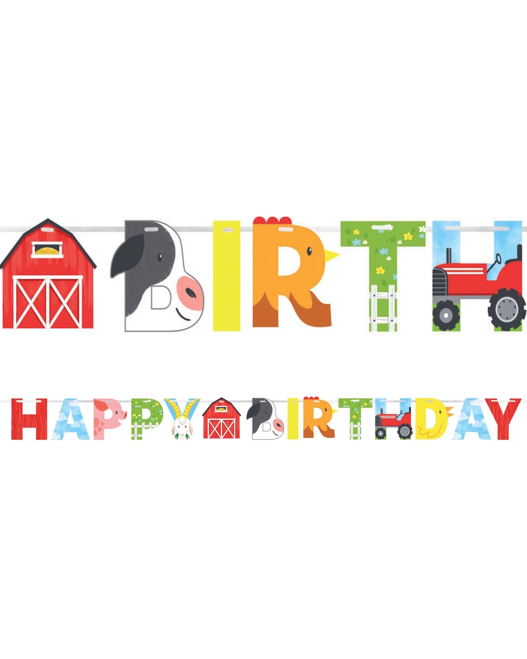 1 Creative Converting Farm Animals Happy Birthday Letter Banner, 1 of 1