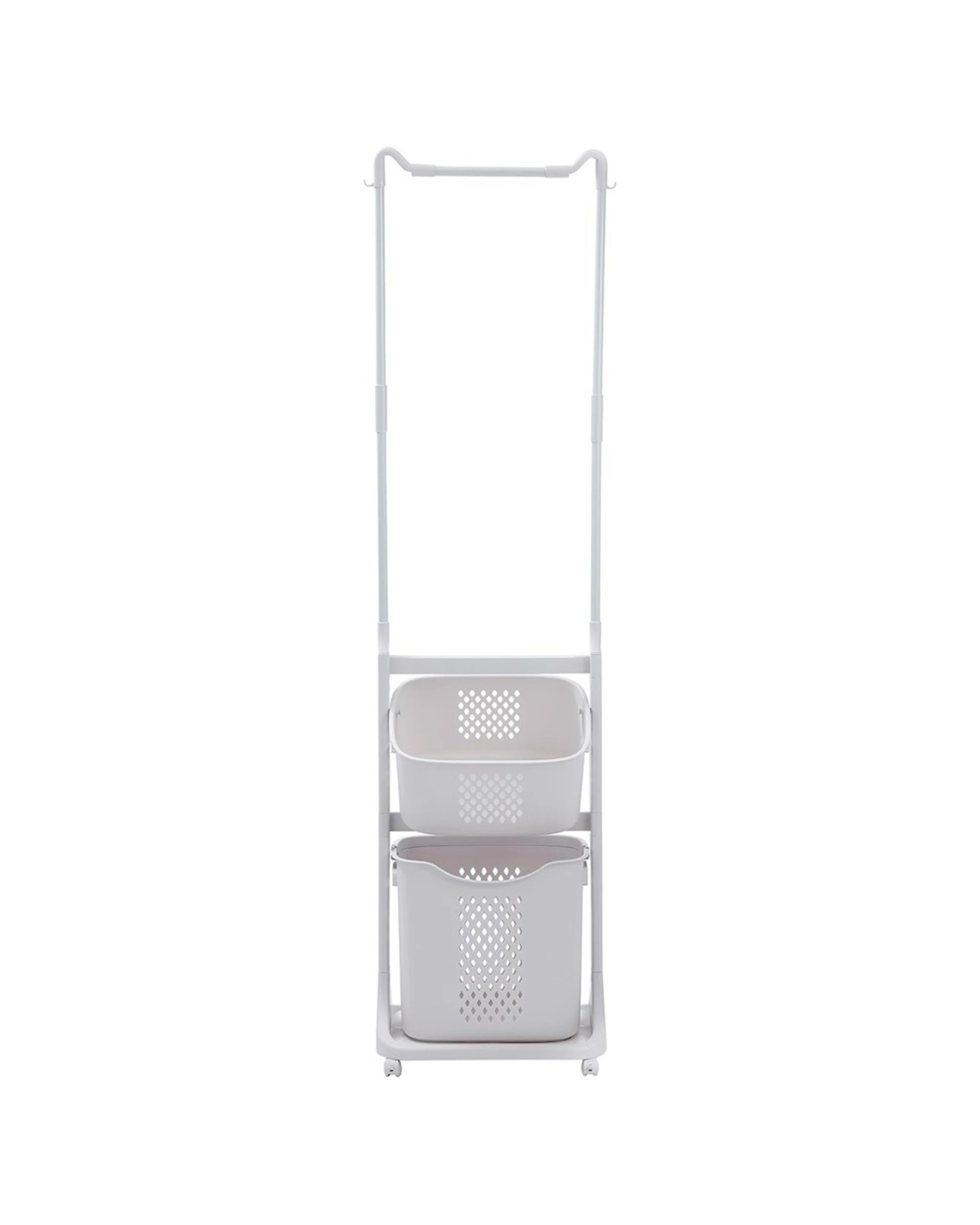 2 Boxsweden Hudson Multi-Tier Storage With Hanging Rack Wheels Durable 174cm - White, 2 of 5