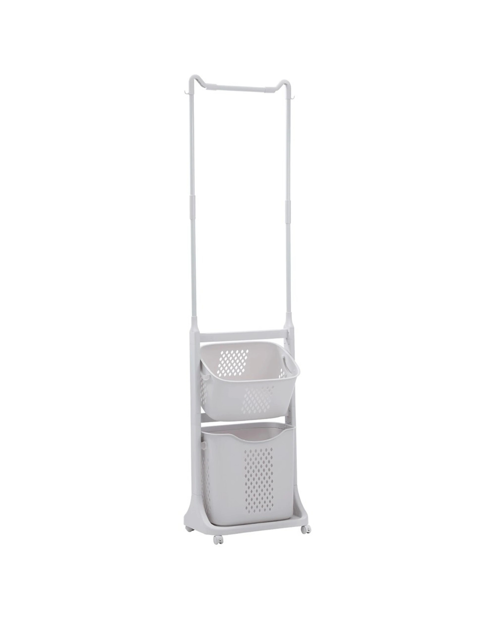 1 Boxsweden Hudson Multi-Tier Storage With Hanging Rack Wheels Durable 174cm - White, 1 of 5