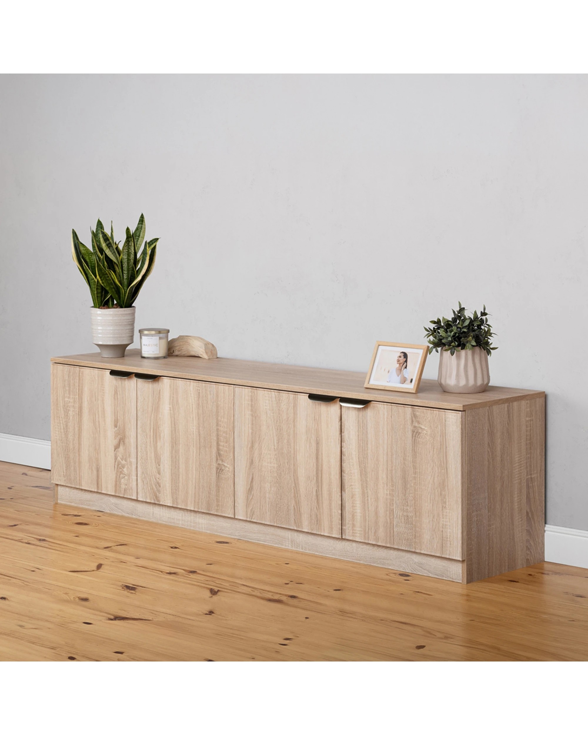 3 European Cabinetry Bucharest Oak Slim TV Unit Pull Handle - Natural, 3 of 4