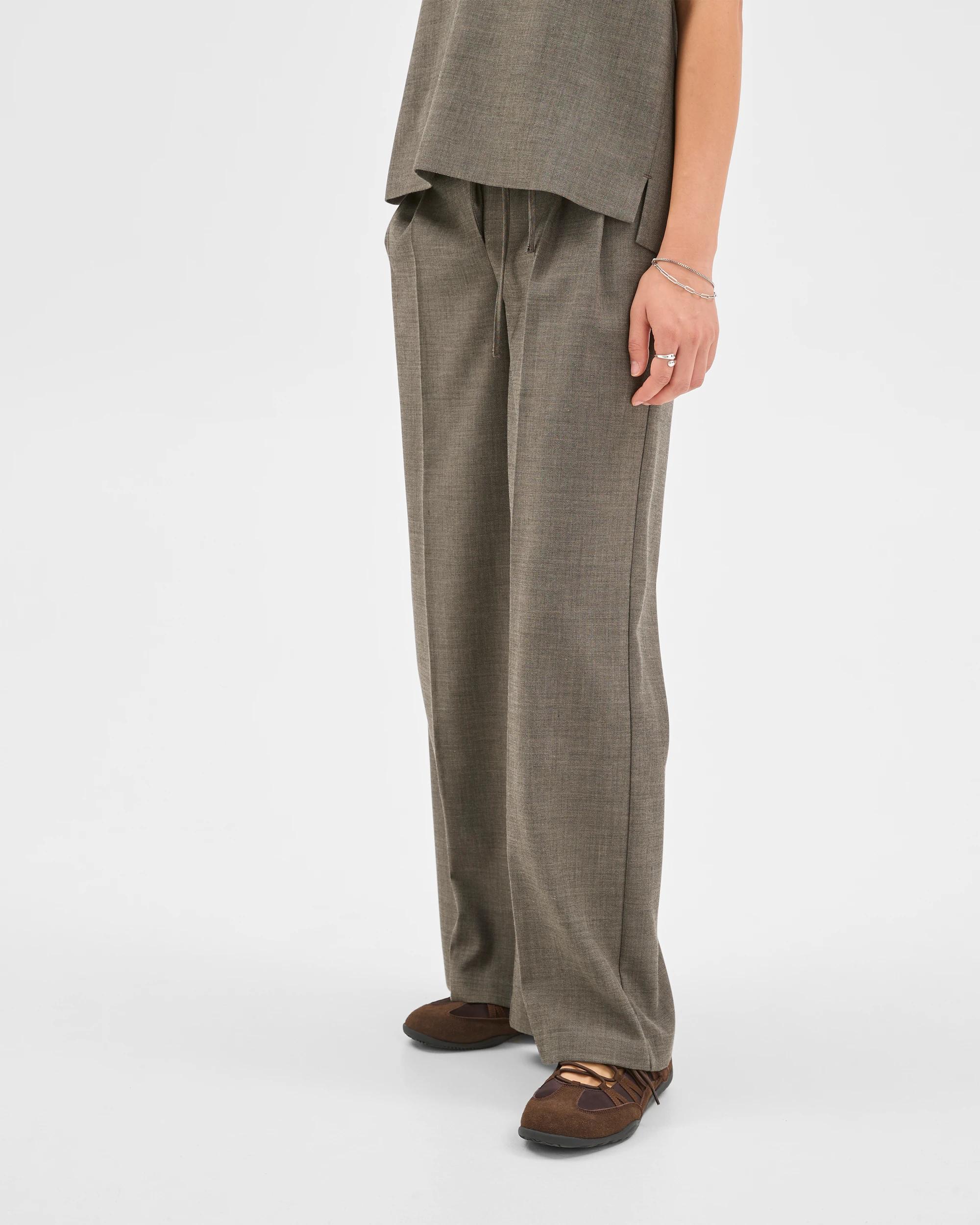 3 Preview Wrap Front Pants DARK CHOCOLATE MELANGE, 3 of 6