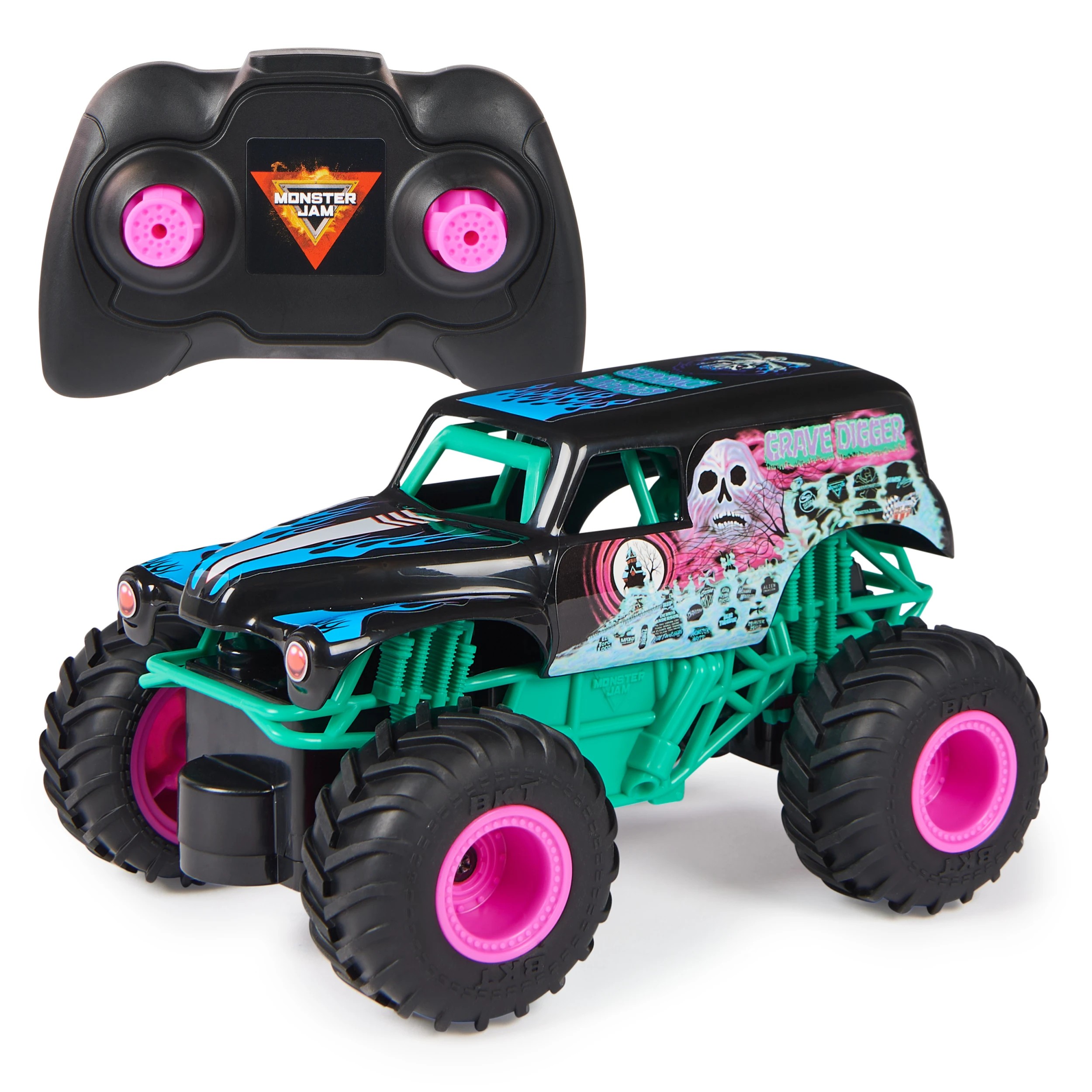 10 Monster Jam Nitro Neon Grave Digger Remote Control Truck, 10 of 10