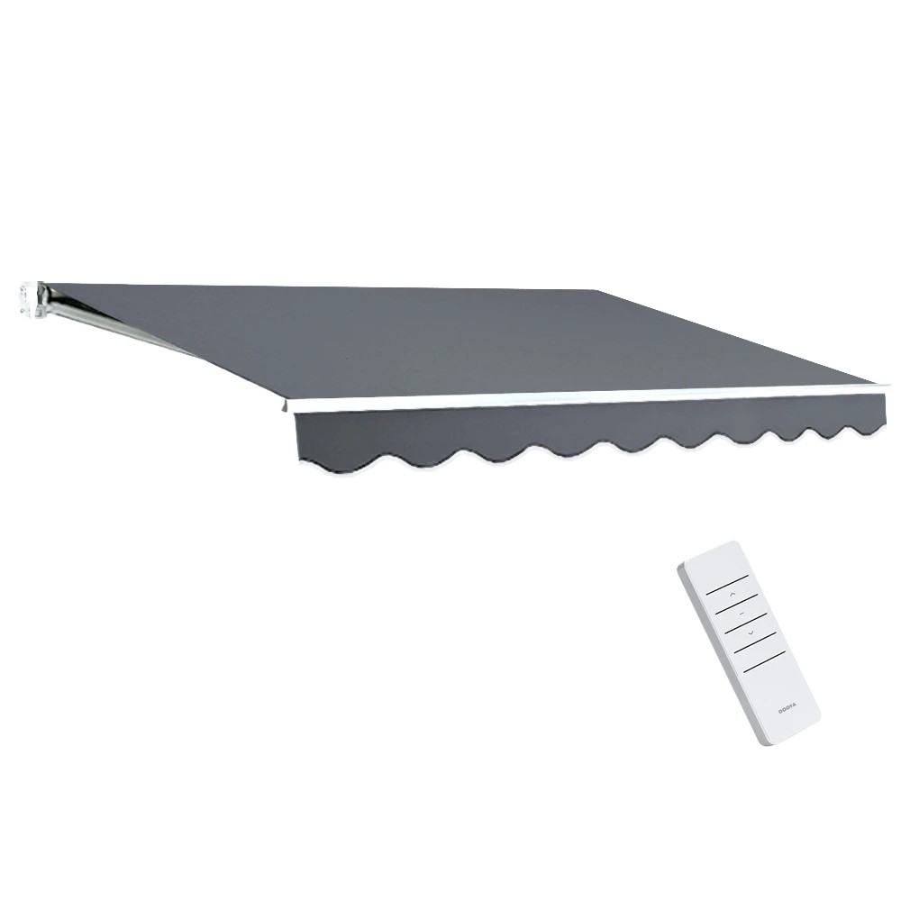 1 Instahut Retractable Folding Arm Awning Motorised Sunshade 2.5Mx2M - Grey, 1 of 7