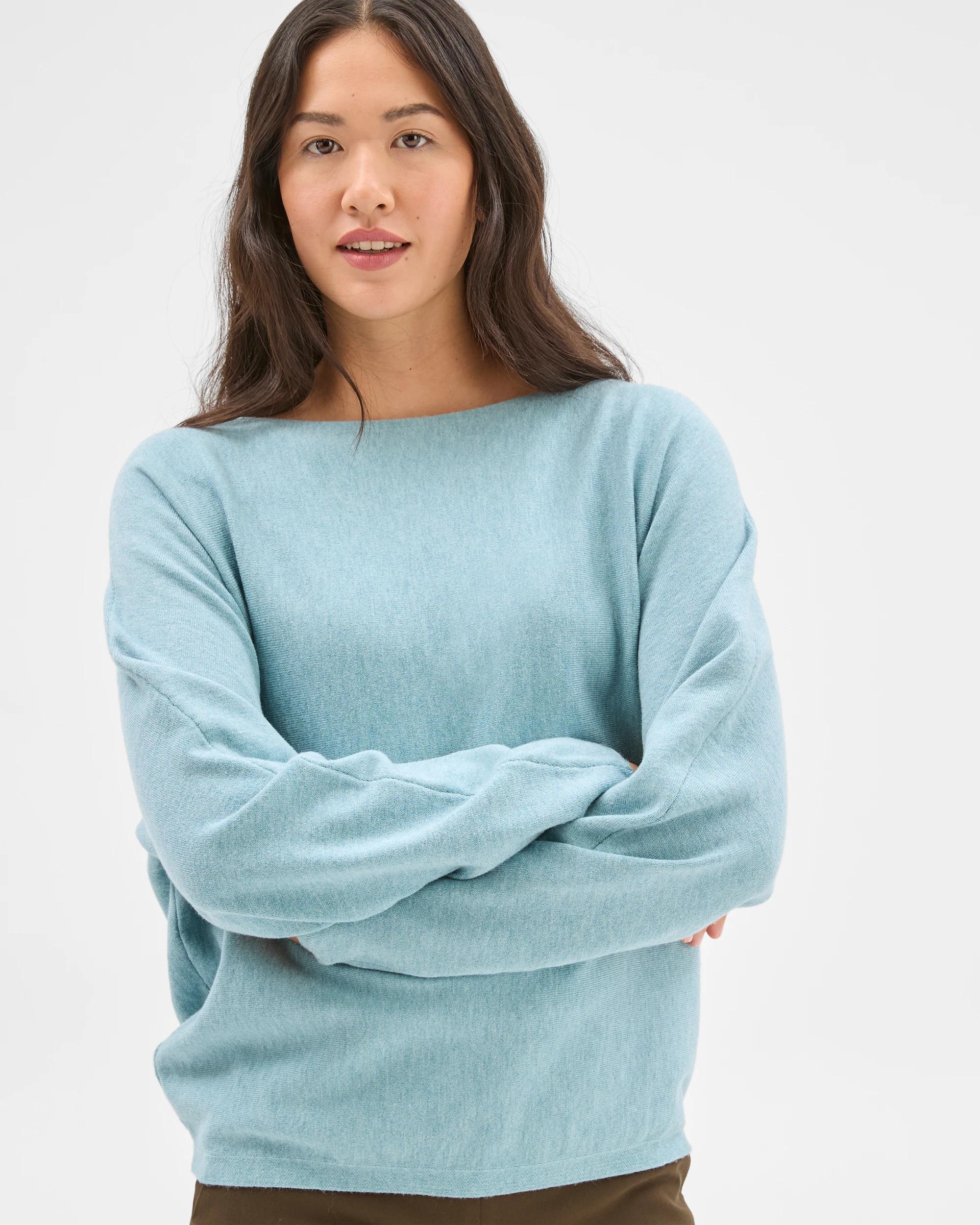 3 Preview Dolman Sleeve Boat Neck Knit Jumper ARCTIC BLUE, 3 of 6