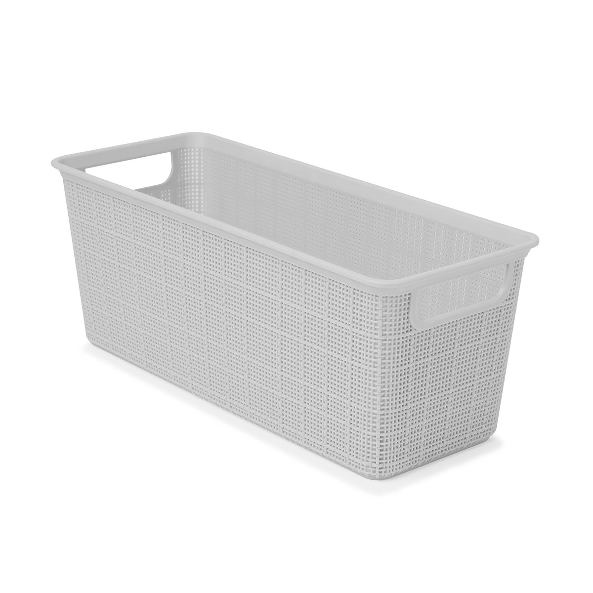 2 4.5L Rectangle Linen Weave Basket - Grey, 2 of 7