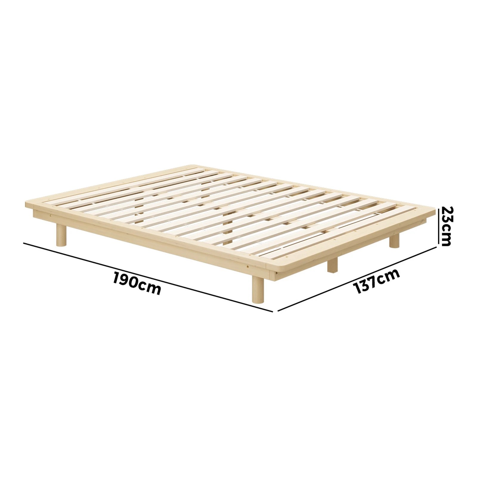 5 Oikiture Bed Frame Double Size Wooden Bed Base Timber Floating Beds
 - Natural, 5 of 10
