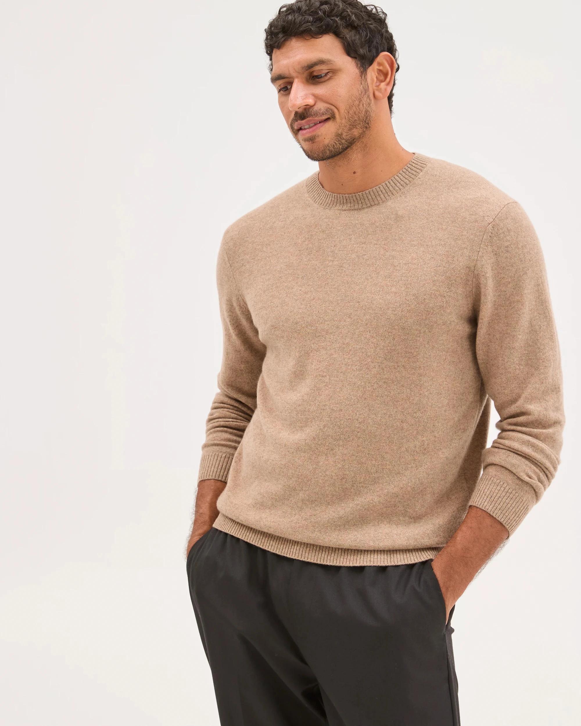 4 Preview Cashmere Crew Neck Knit Jumper OATMEAL, 4 of 6