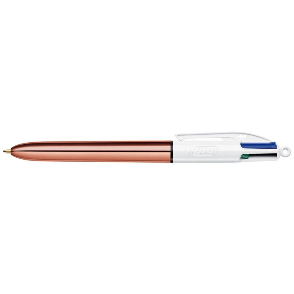 2 Bic 4 Colours Shine Ballpoint Pen Rose Gold, 2 of 3