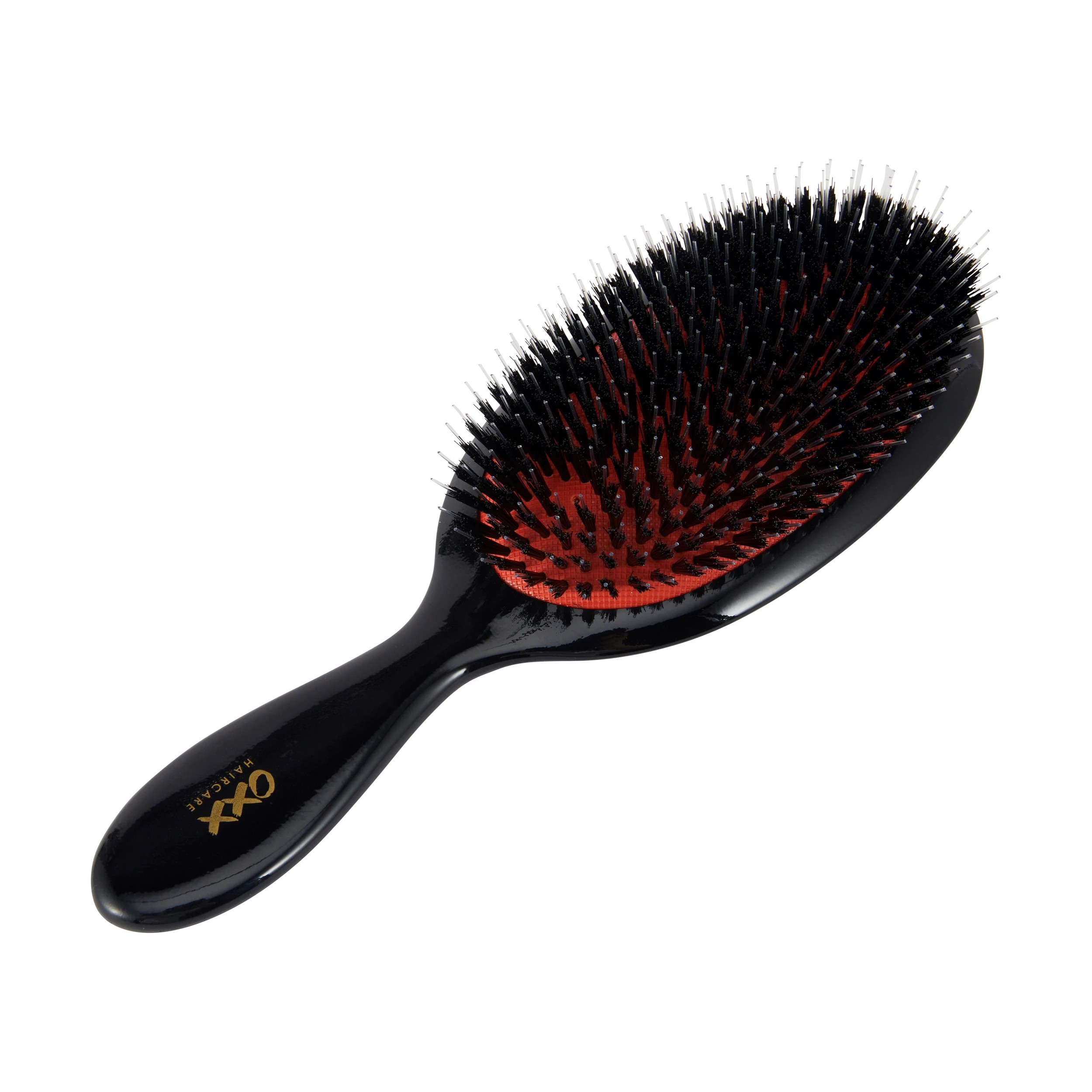 1 OXX Haircare Styling Multi Bristle Oval Paddle Brush - Black and Orange, 1 of 4