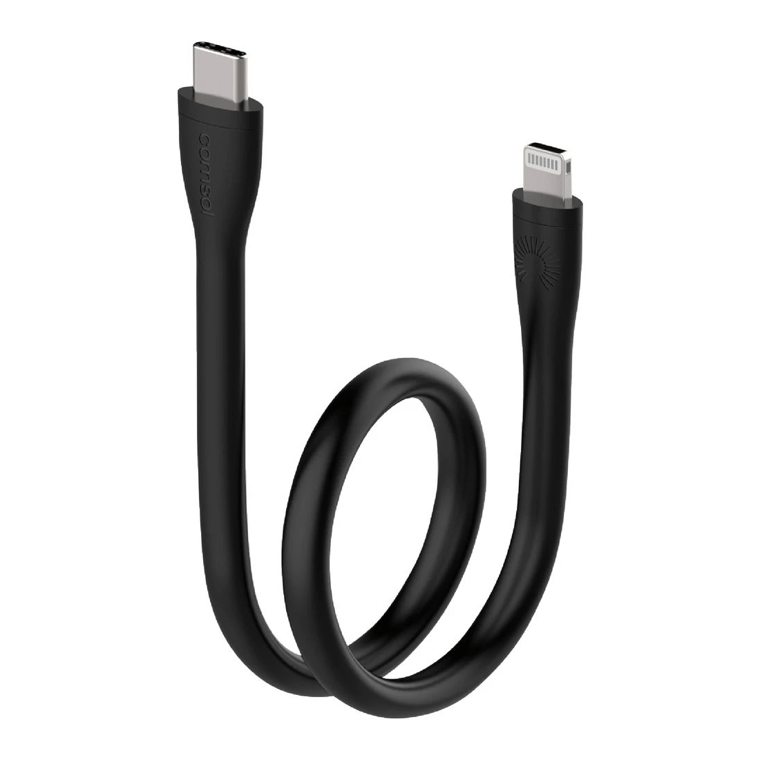 1 Comsol Silicone USB-C to Lightning MFi Cable 25cm Black, 1 of 3