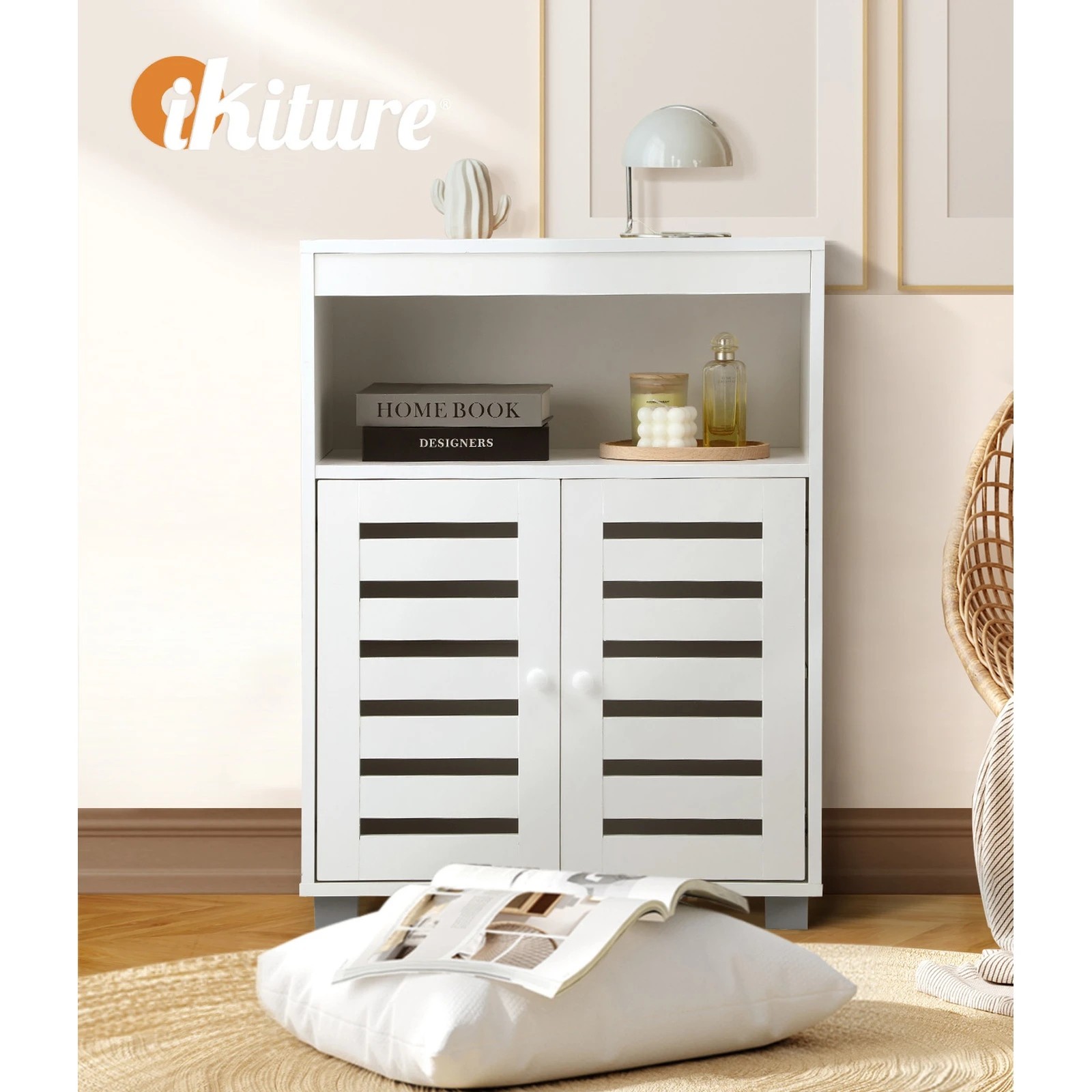 5 Oikiture Buffet Sideboard Shoe Storage Cabinet
 - White, 5 of 10