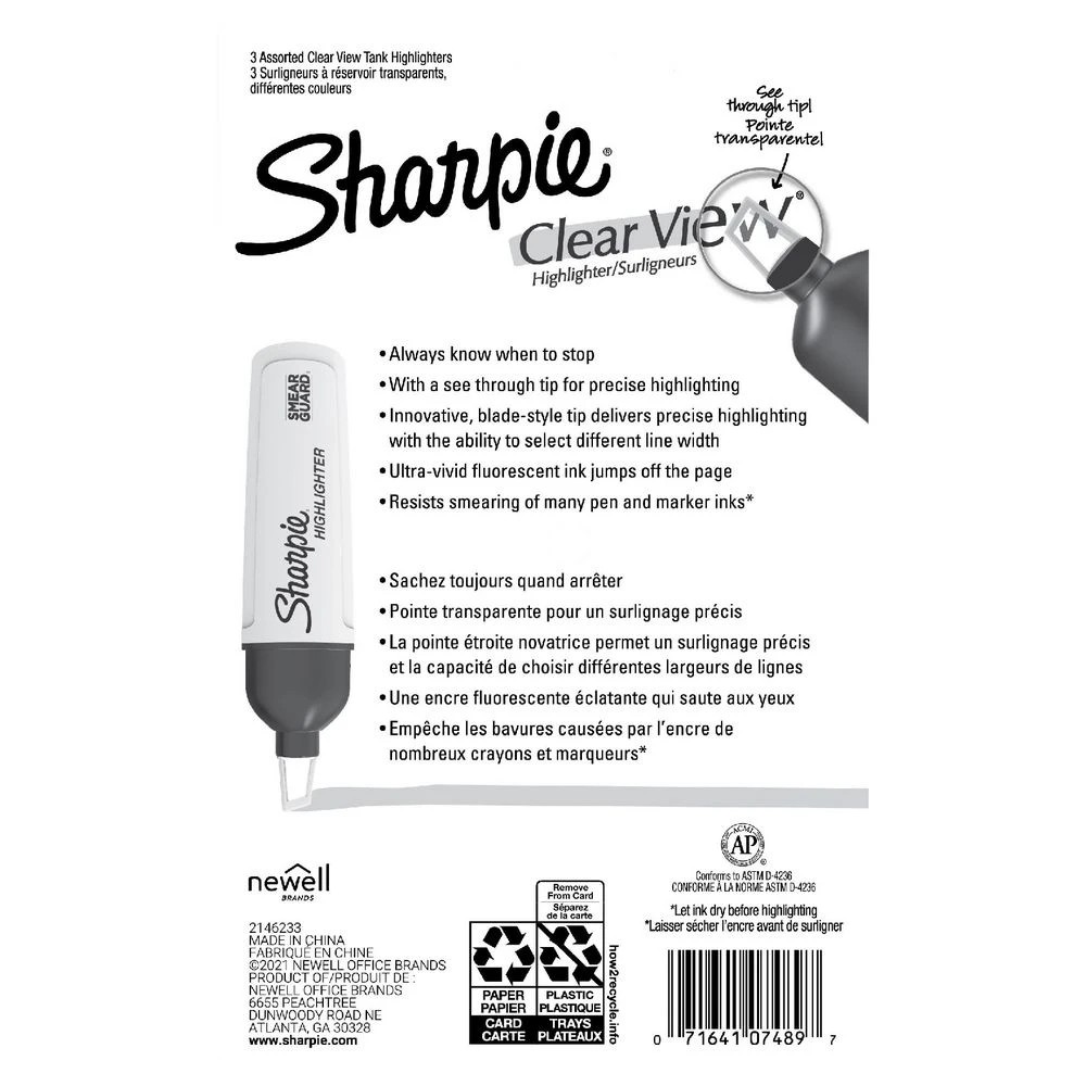 5 Sharpie Clear View Highlighters Assorted 3 Pack, 5 of 5