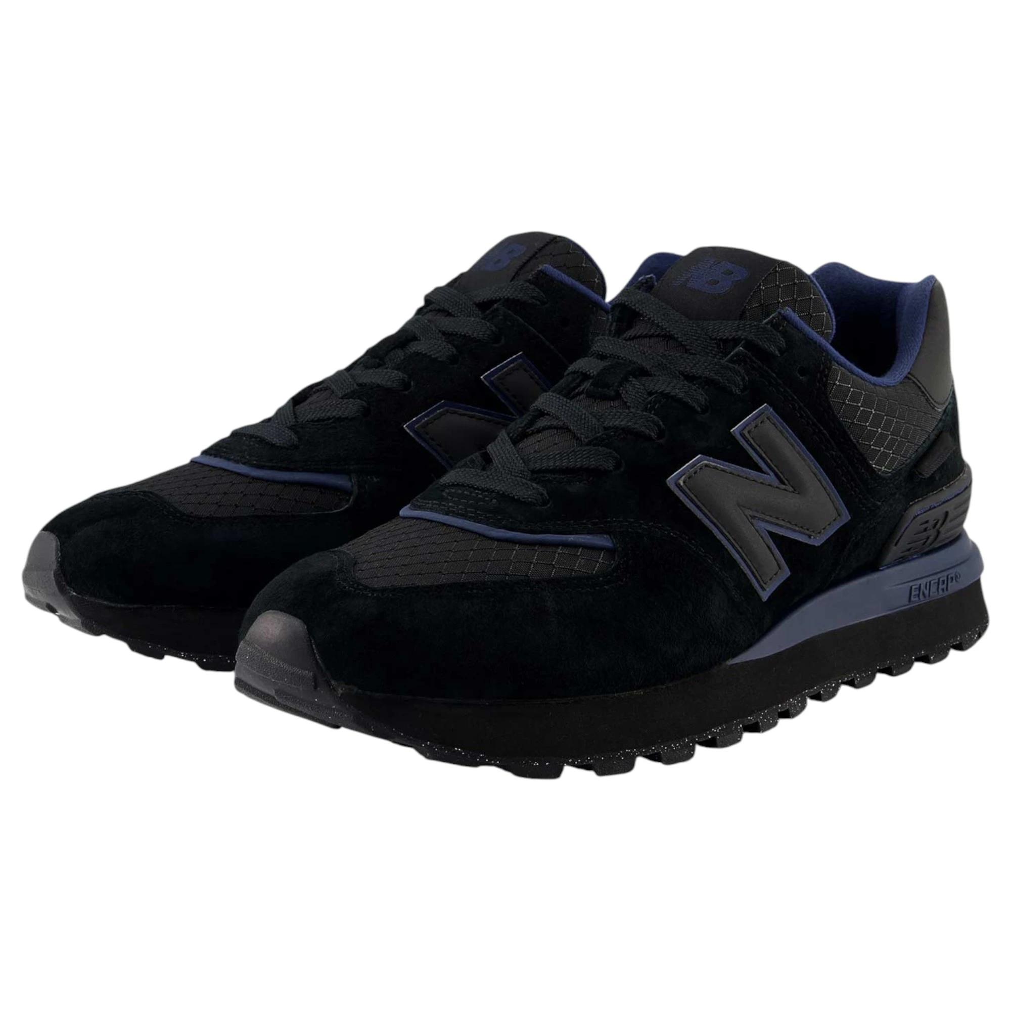 5 New Balance Mens 574 Black/ Navy Athletic Shoes BLACK/NAVY, 5 of 6