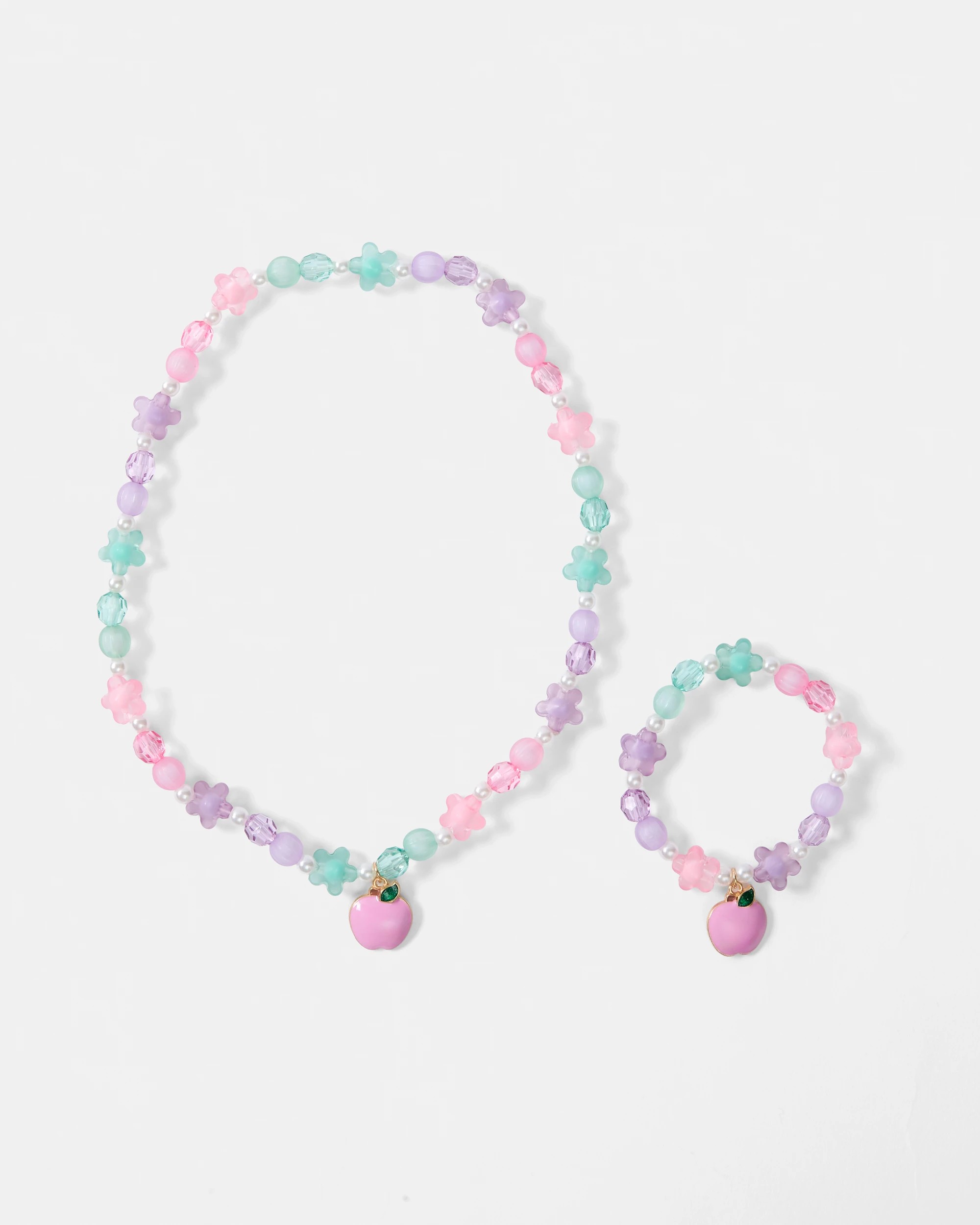 1 2 Pack Apple Necklace and Bracelet Set, 1 of 4