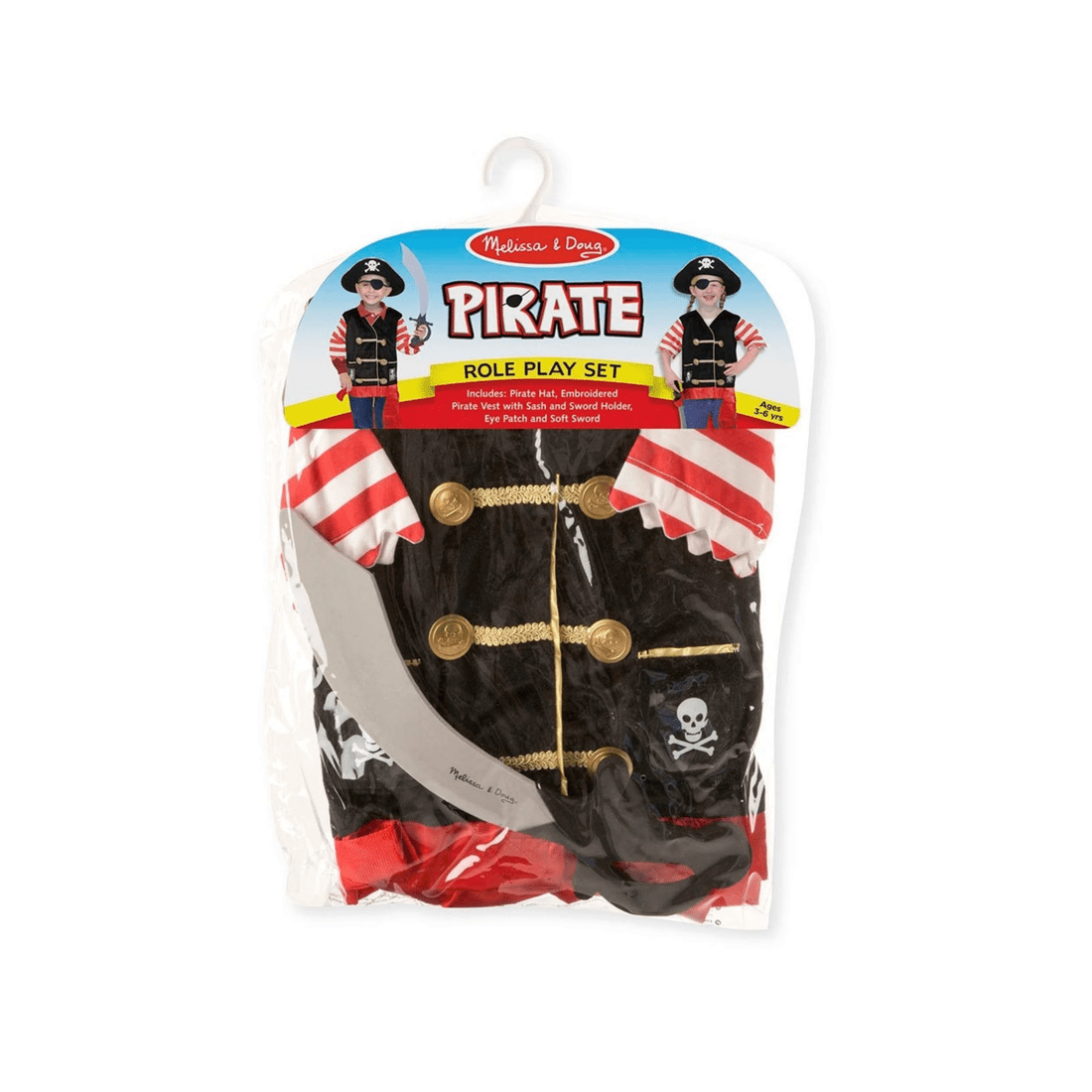 1 Melissa & Doug Pirate Costume Size 3-6, 1 of 4