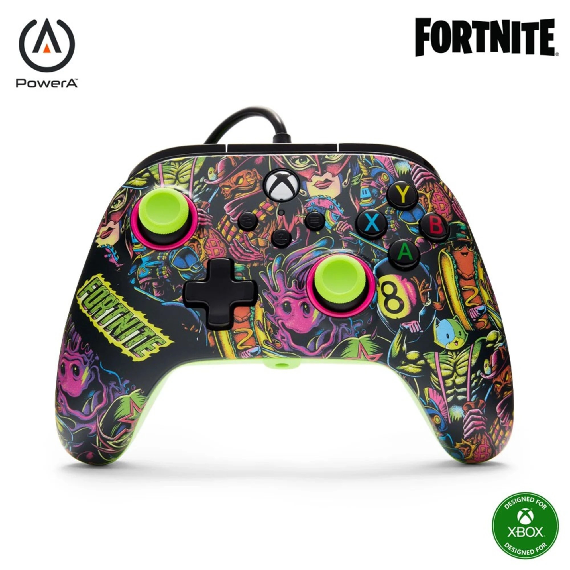1 PowerA - Advantage Wired Controller for Xbox Series X|S - Fortnite Glow - Multi, 1 of 5