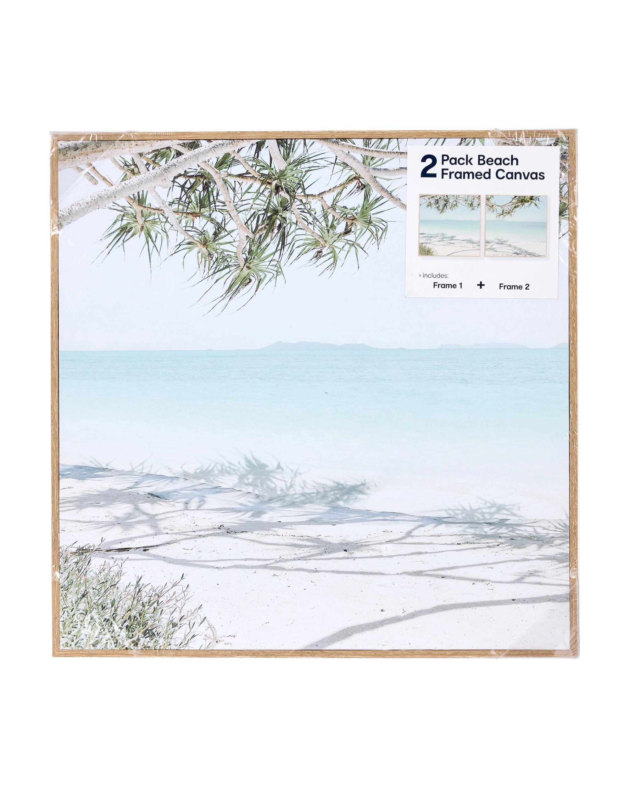 6 2 Pack Beach Framed Canvas - 40cm x 40cm Each, 6 of 6