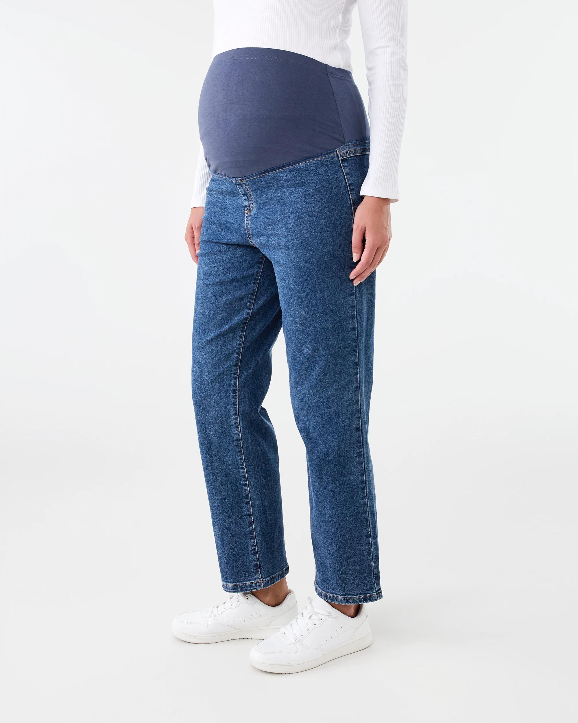 2 Maternity Wide Leg Jeans Mid Wash, 2 of 7