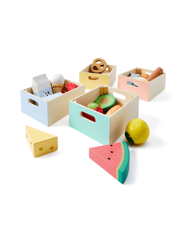 24 Piece Wooden Food Groups Multi